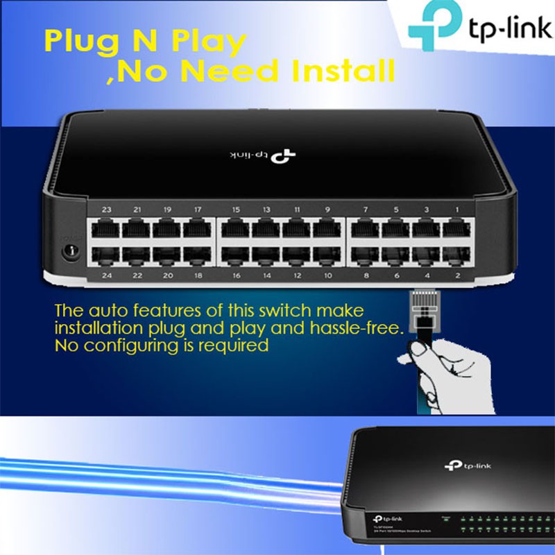 TP-Link 24 Port Unmanaged Switch TL-SF1024 TL-SF1024D Steel Case Rackmount Switch TL-SF1024M Plastic Switch for Server