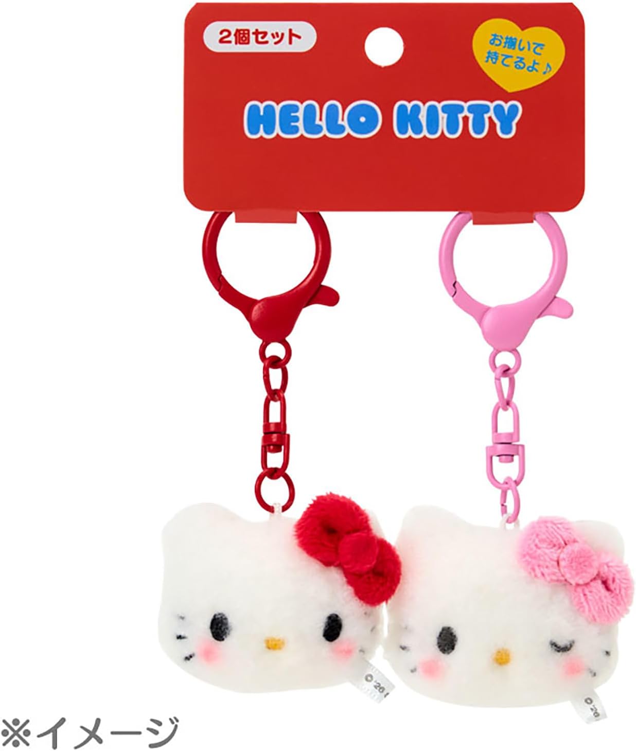現貨 | 日本 Sanrio 大頭腮紅毛絨絨公仔掛件 (1套2隻)