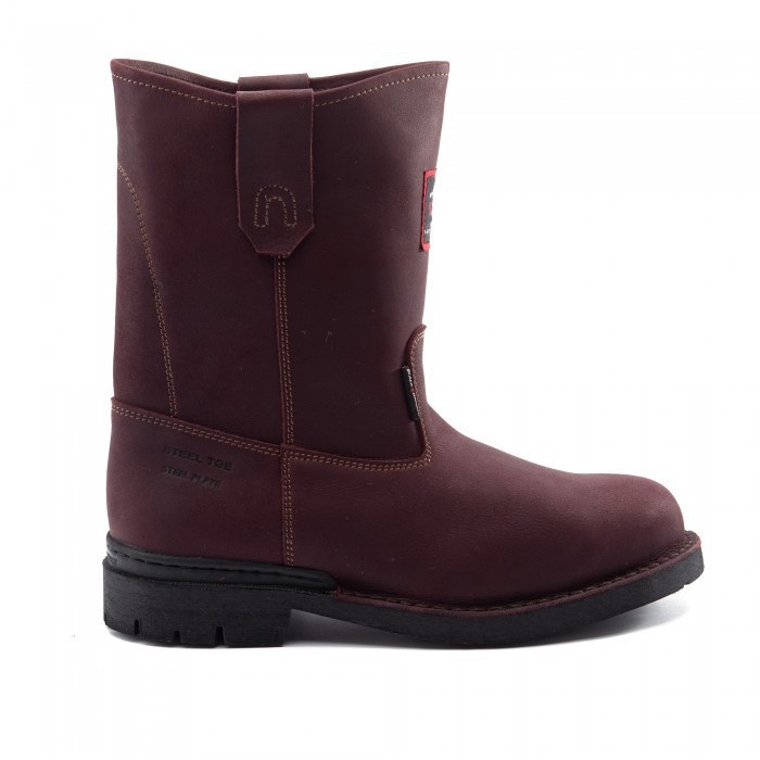 Black Hammer Men Safety High Cut With Slip On BH 4755 Steel Toe WHISKY BROWN MAROON Kasut Keselamatan