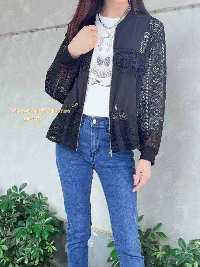 G6138 韓國🇰🇷拼lace薄外套