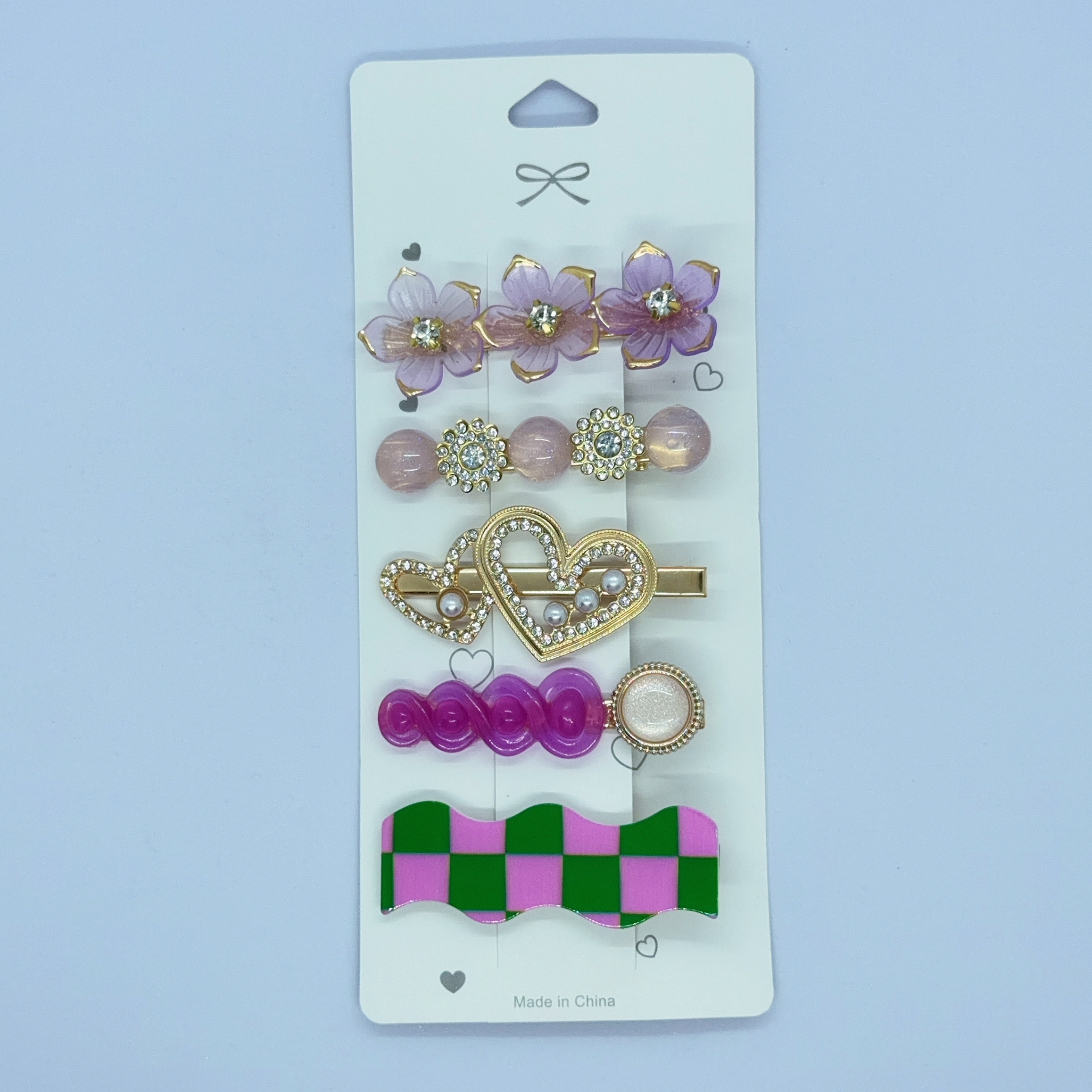 珠寶造型髮夾組 (5隻裝) / Jewelry‑Style Hair Clip Set (5 pcs) A