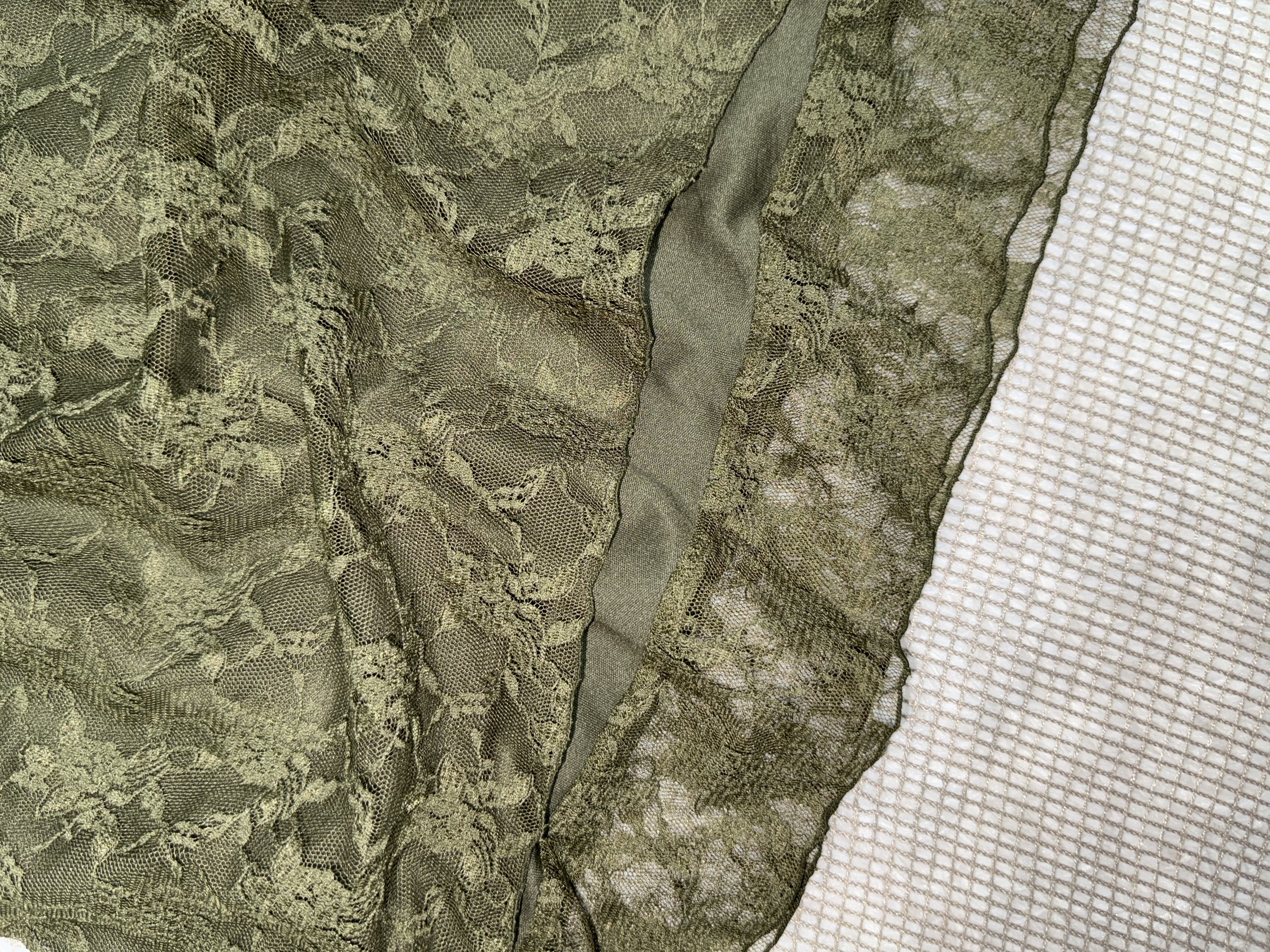 Fairy Olive Green Layered Lace Mini Skirt