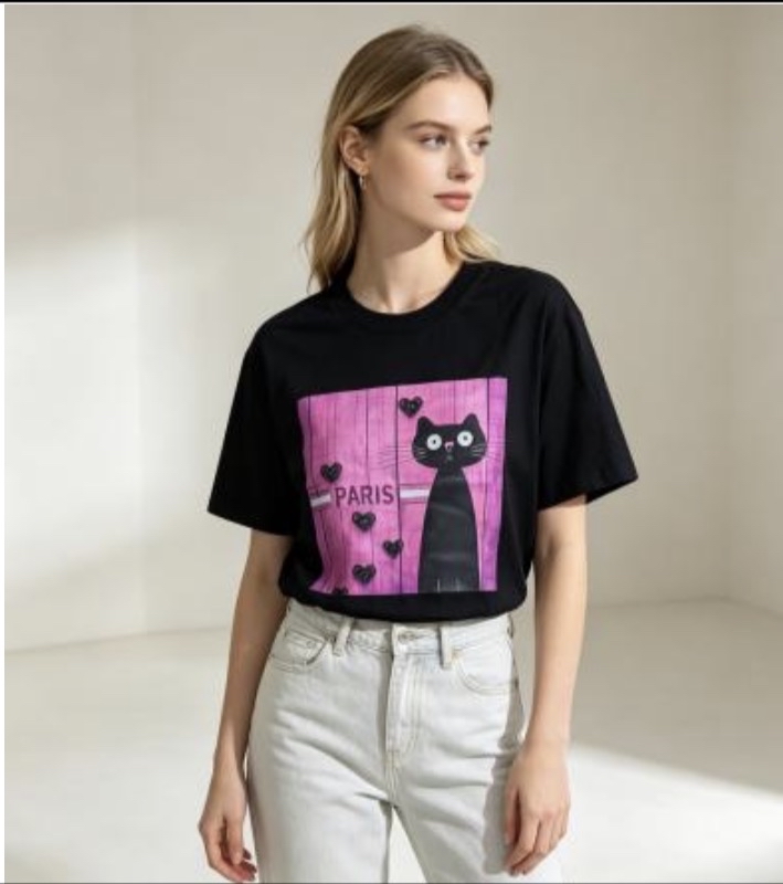 [訂購］ M066 Heart Noir Cat Tee