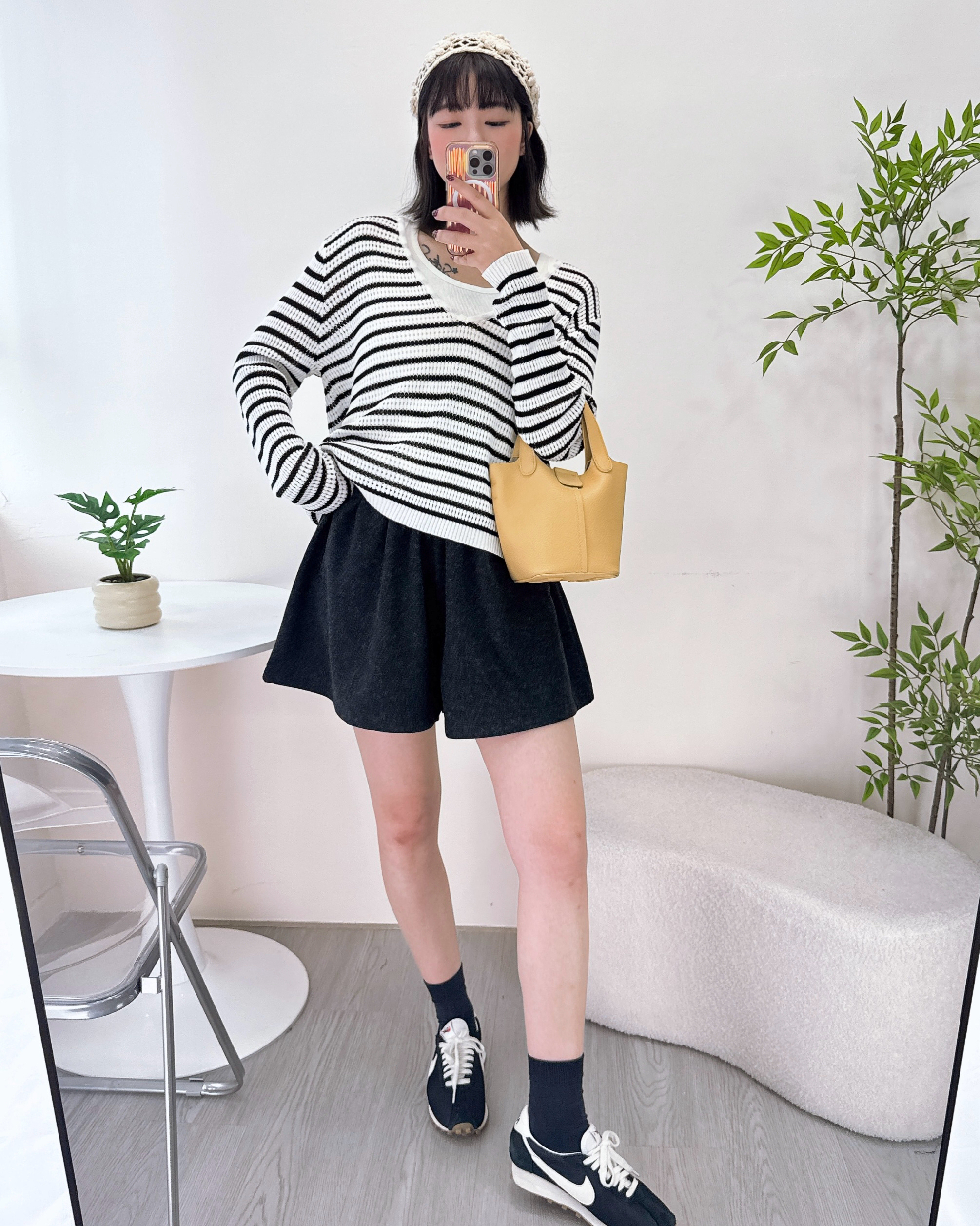 橫間針織線料上衣 2色