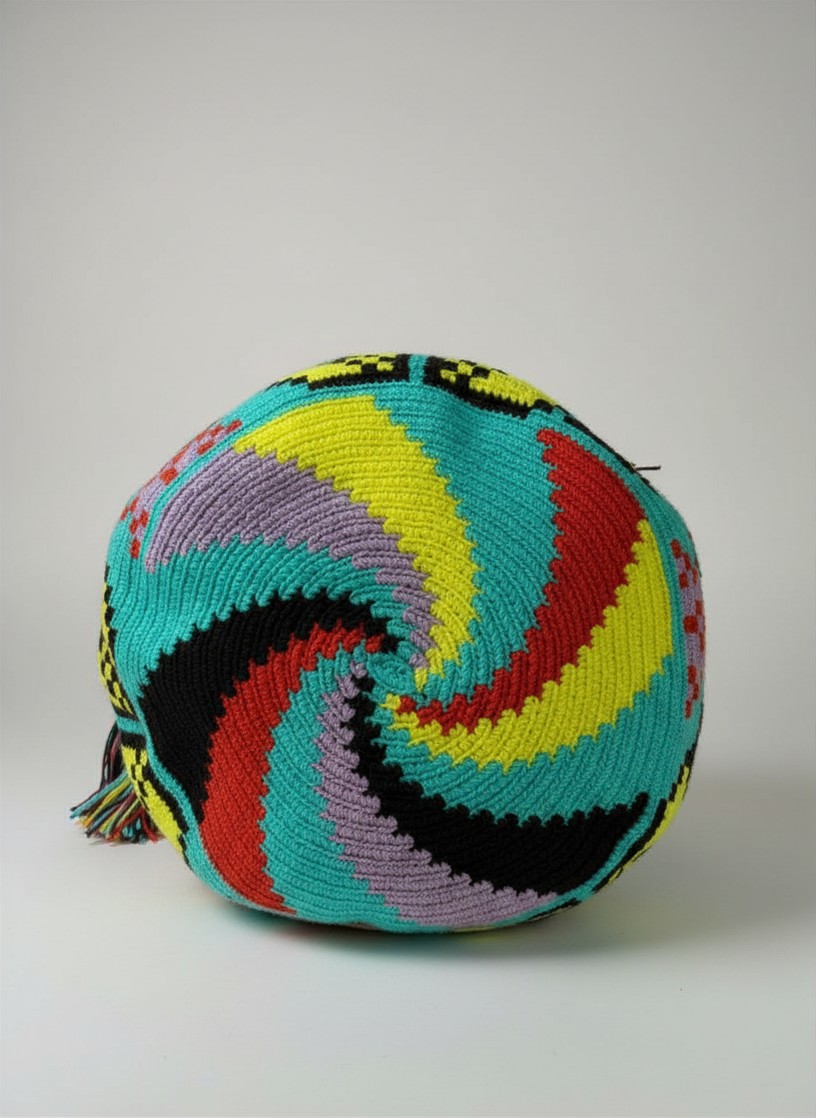 【背得起嘅藝術品】哥倫比亞正宗 Wayuu Mochila 手工民族編織袋  [預計 : 6月中至尾發貨] (PO-WY-BLUYLW-G03)