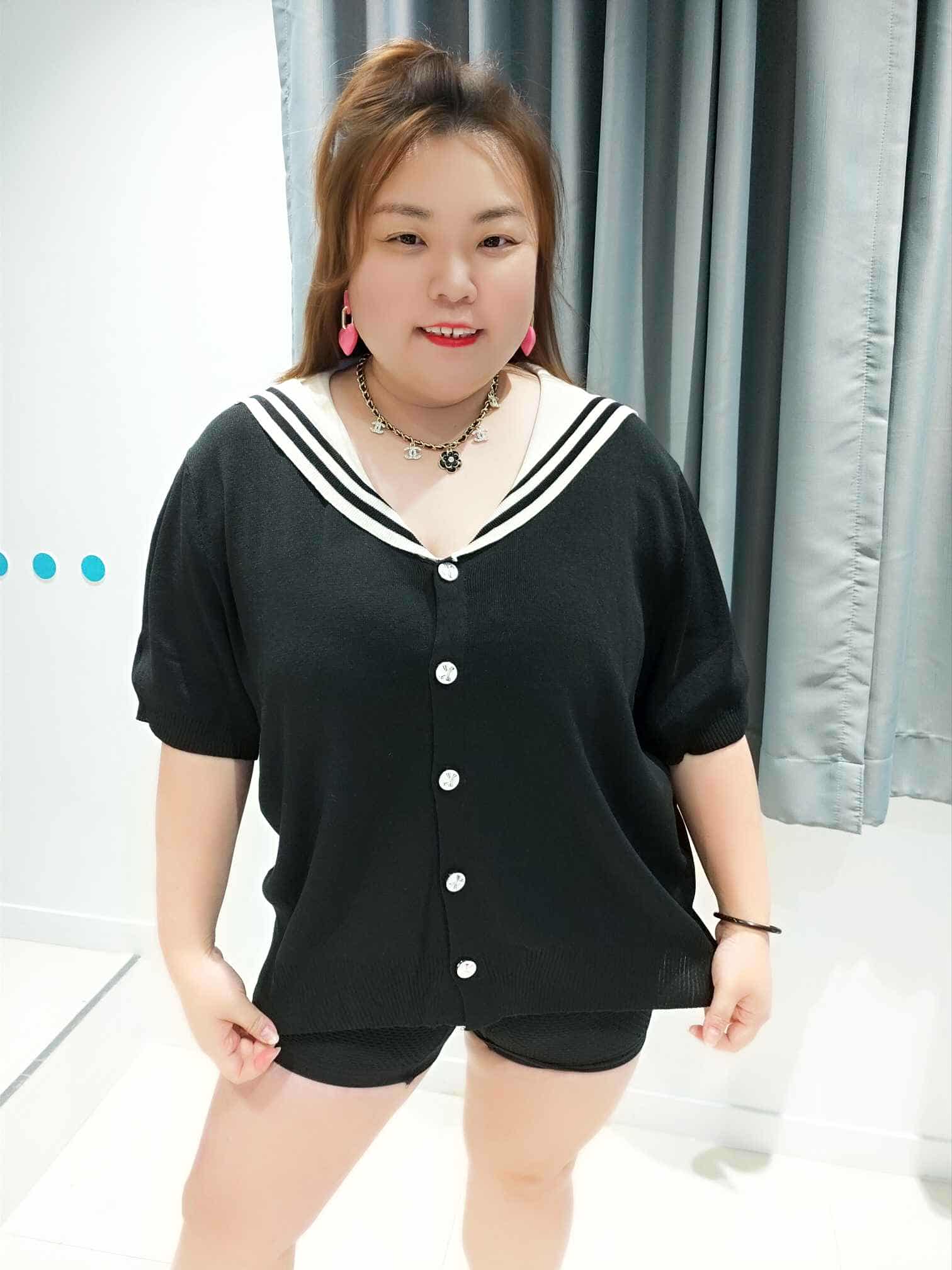 DSF02 水手服风格针织上衣