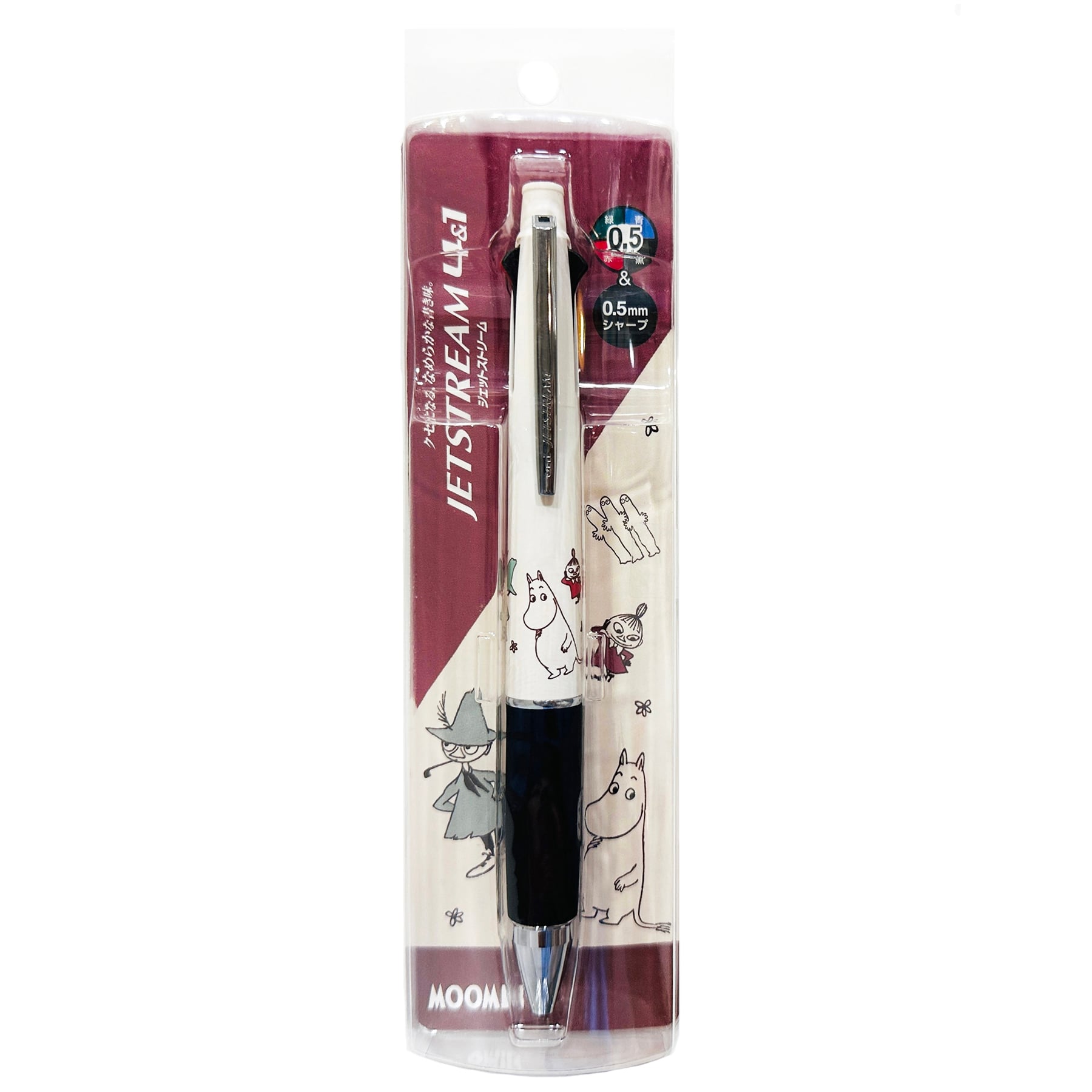 現貨｜Moomin 姆明 日本製 uni Jetstream 4&1 多功能 5用筆 0.5mm 4色原子筆 + 0.5mm 鉛芯筆 (307872)