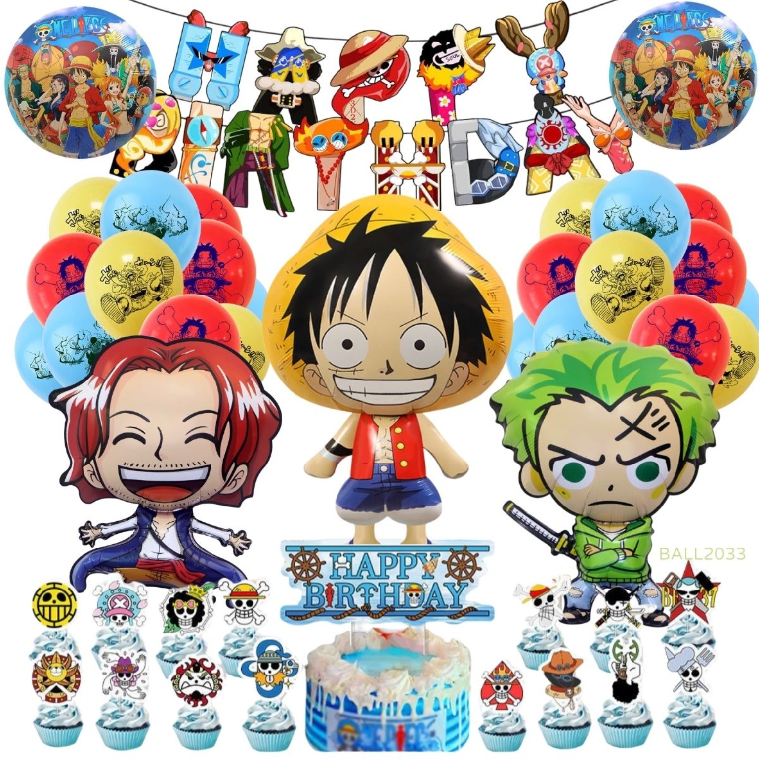 One Piece 海賊王主題生日派對氣球套餐 生日Party Decoration佈置套裝