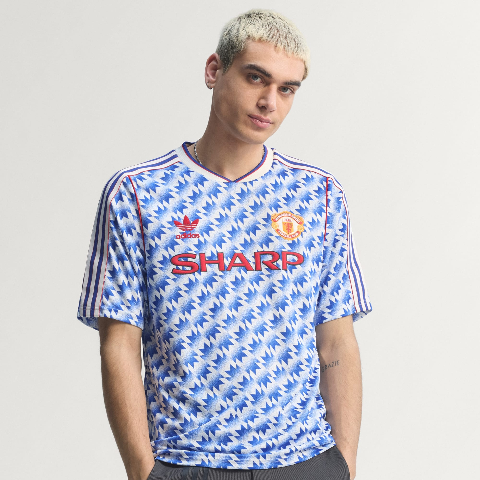 傳奇藍色美學 ⚽ Adidas Originals Manchester United 曼聯 1991/92 短袖復刻作客球衣 (可加印字) JM5495