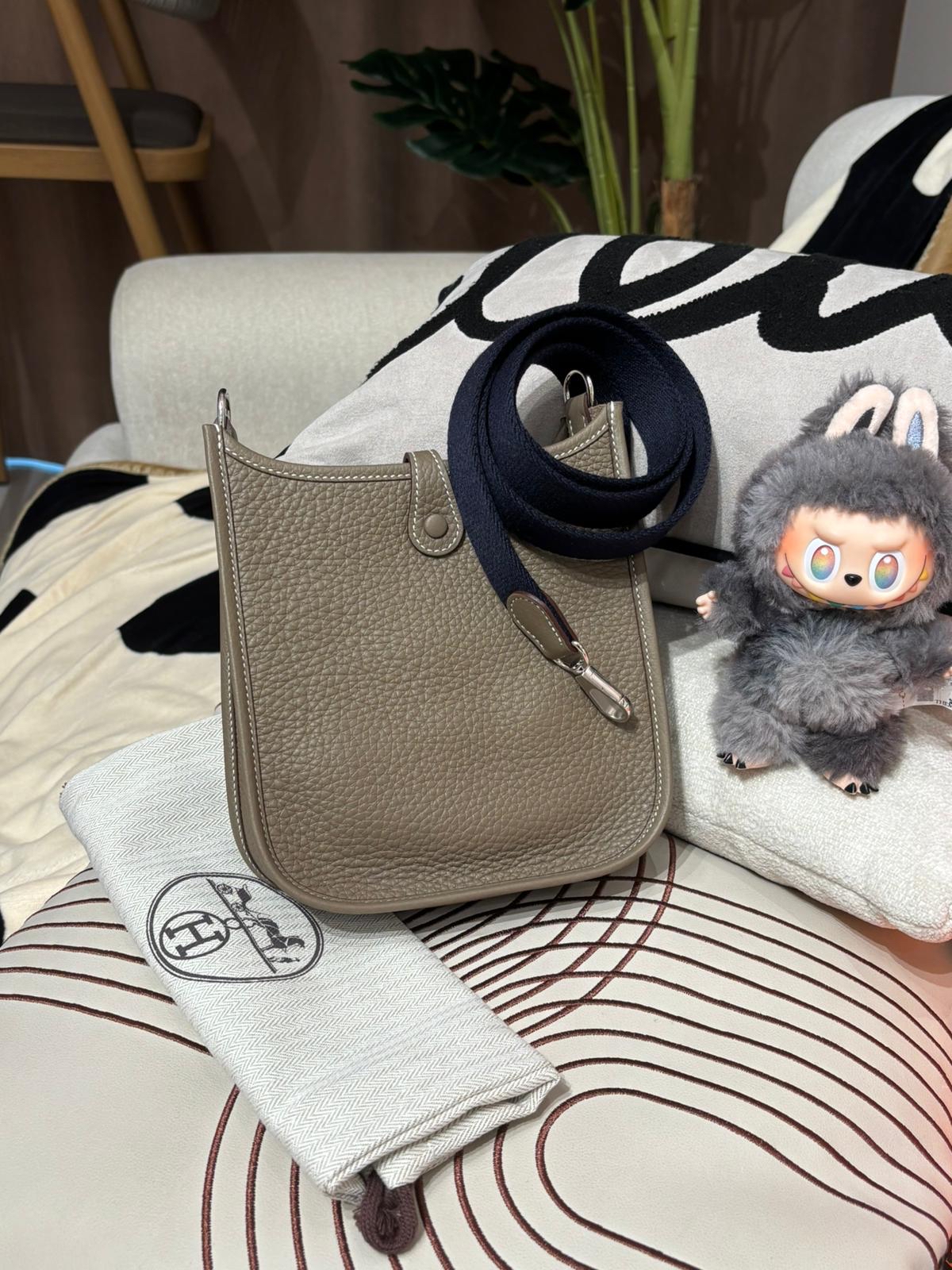 全新 Hermes Mini Evelyne 大象灰銀扣 Stamp K 100%Authentic, Brand New ✅Dust bag ✅Box