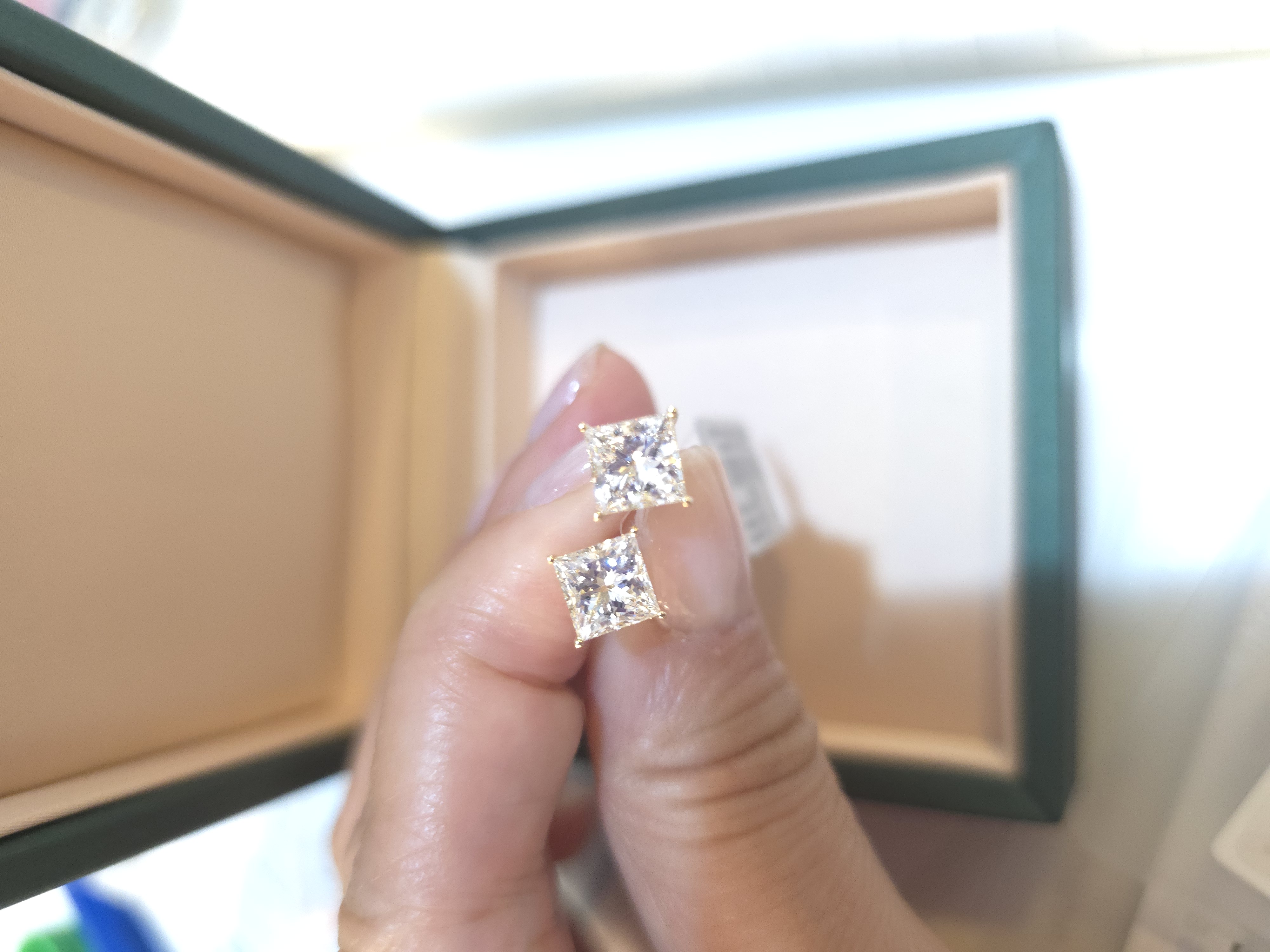 18K培育鑽石耳環 D3.03 G1.071 E/VVS2 E/VVS2