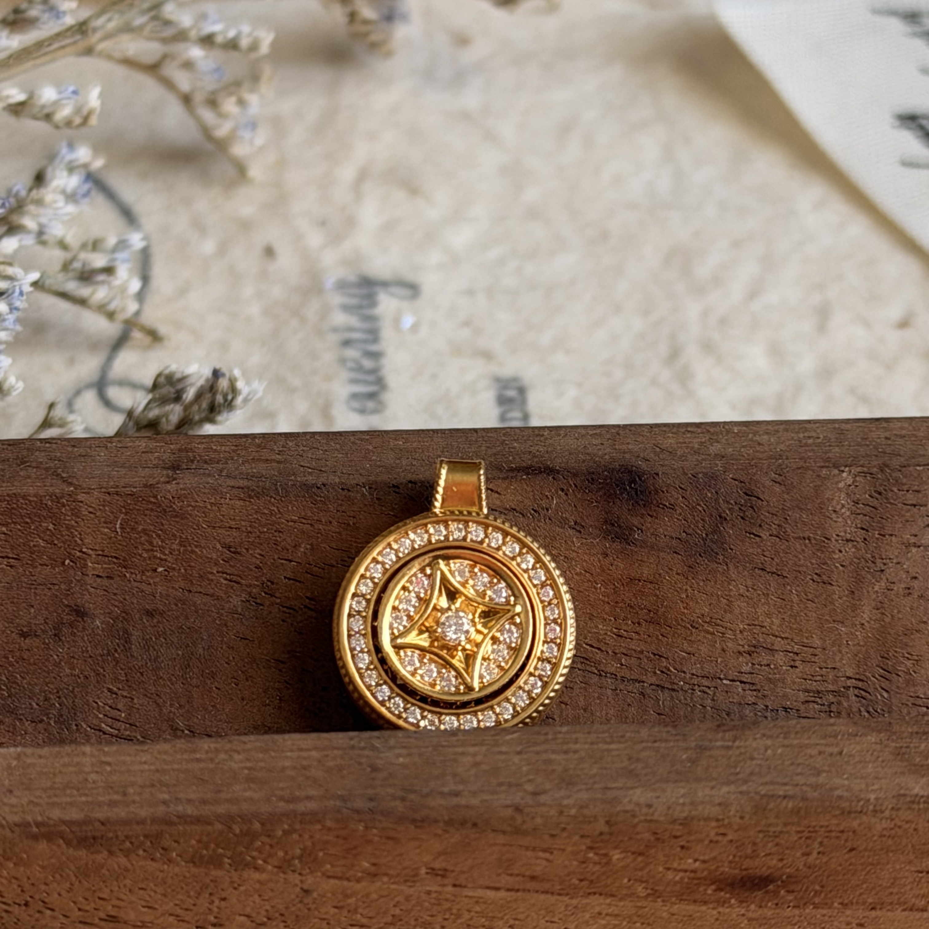 999硬金金錢吊墜（可轉動）