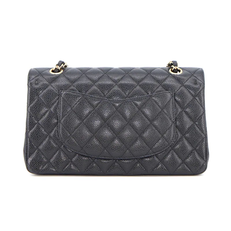 Chanel Matelasse Coco Mark Caviar Double Flap Chain Shoulder Bag