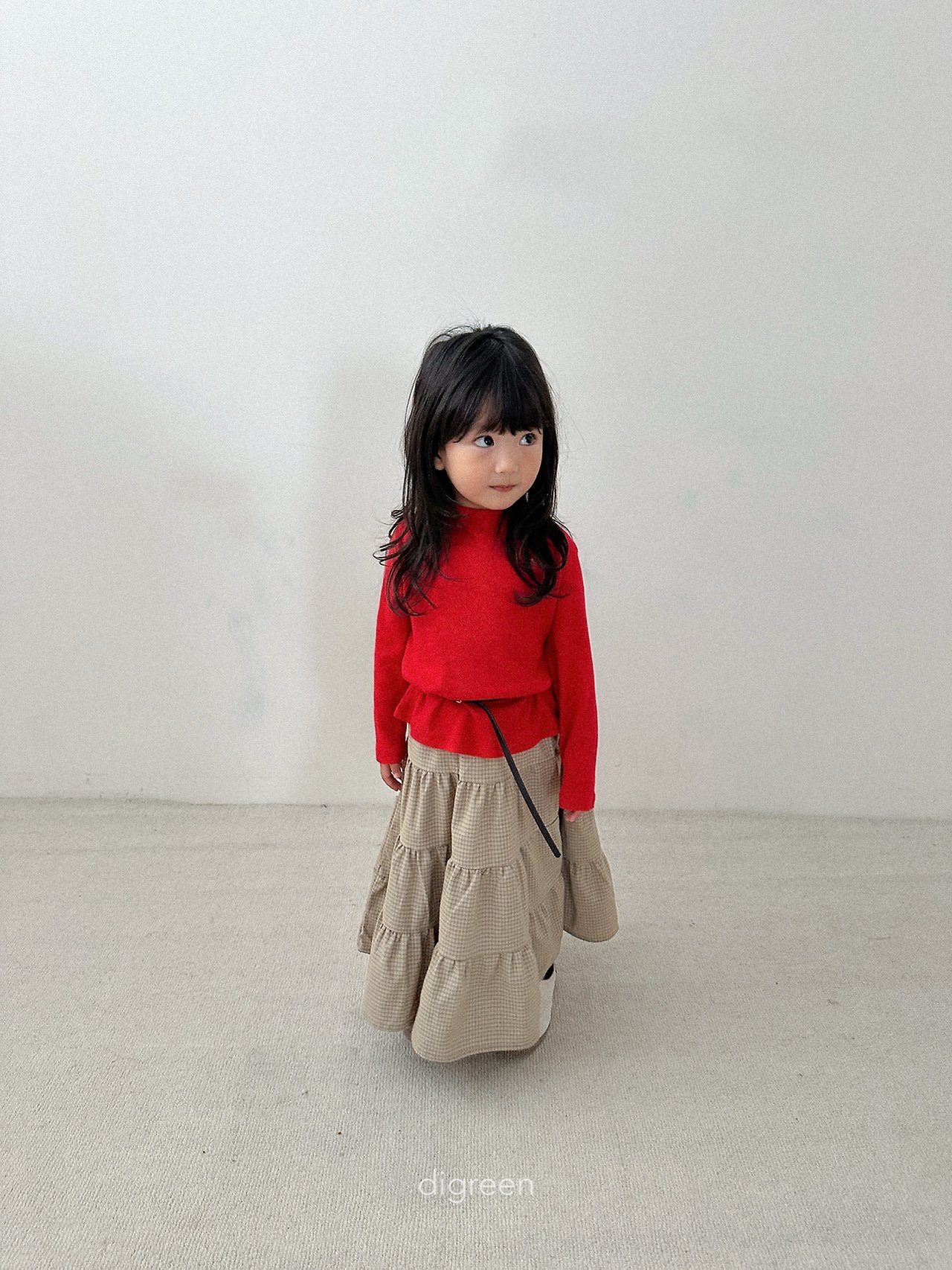 Digreen | check ruffle skirt 
