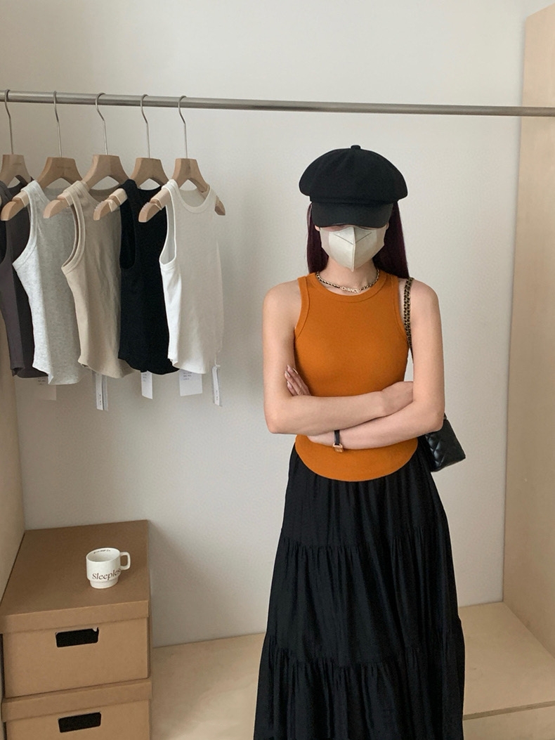 Plain Casual Tank Top 韩版休闲螺纹弹力背心（6 colours)