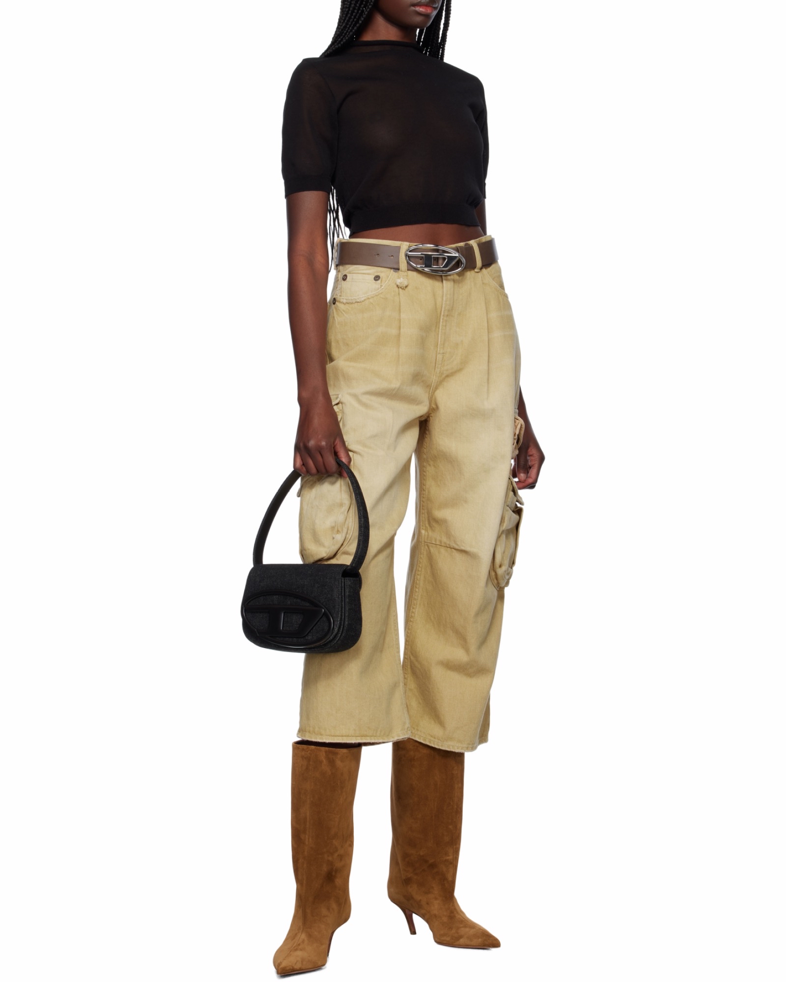 Diesel 女士 1dr 水洗牛仔單肩包均碼碼20.5cm*7cm*13.5cm