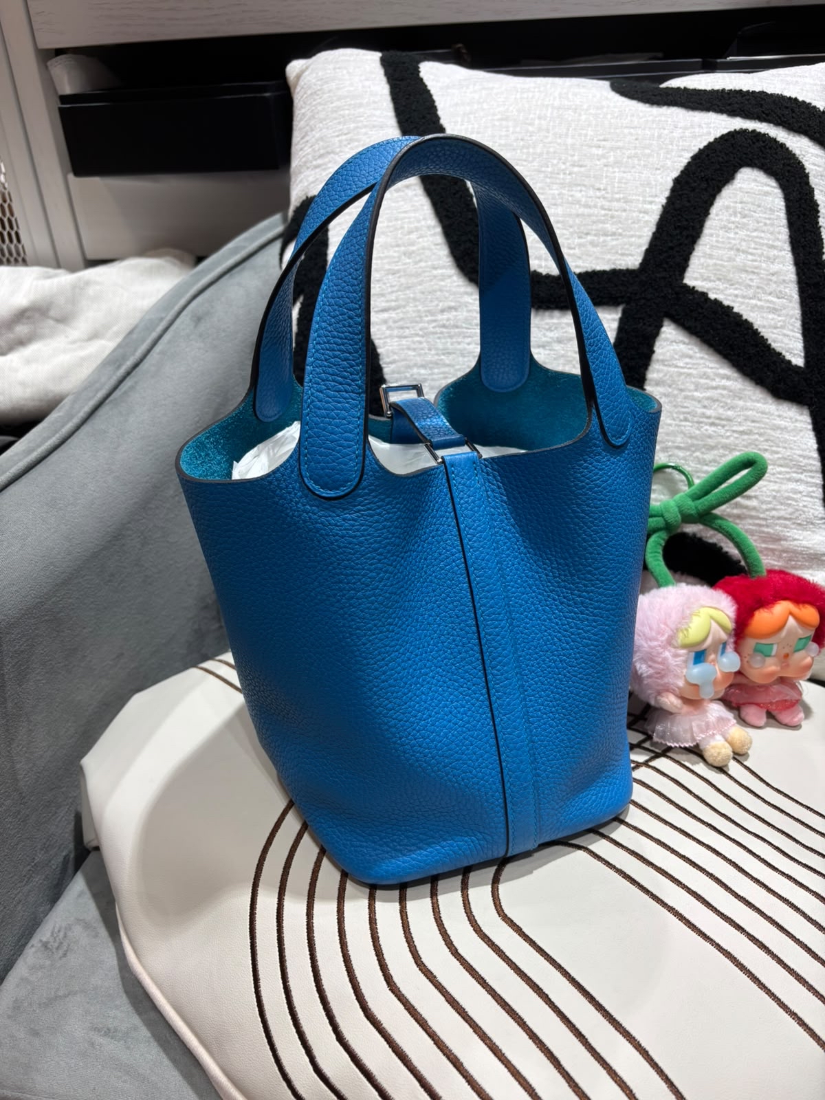 HERMES PICOTIN 18,STAMP A,B3 Bleu Zanzibar 100%Authentic, 98%New ✅key lock✅dust bag✅box