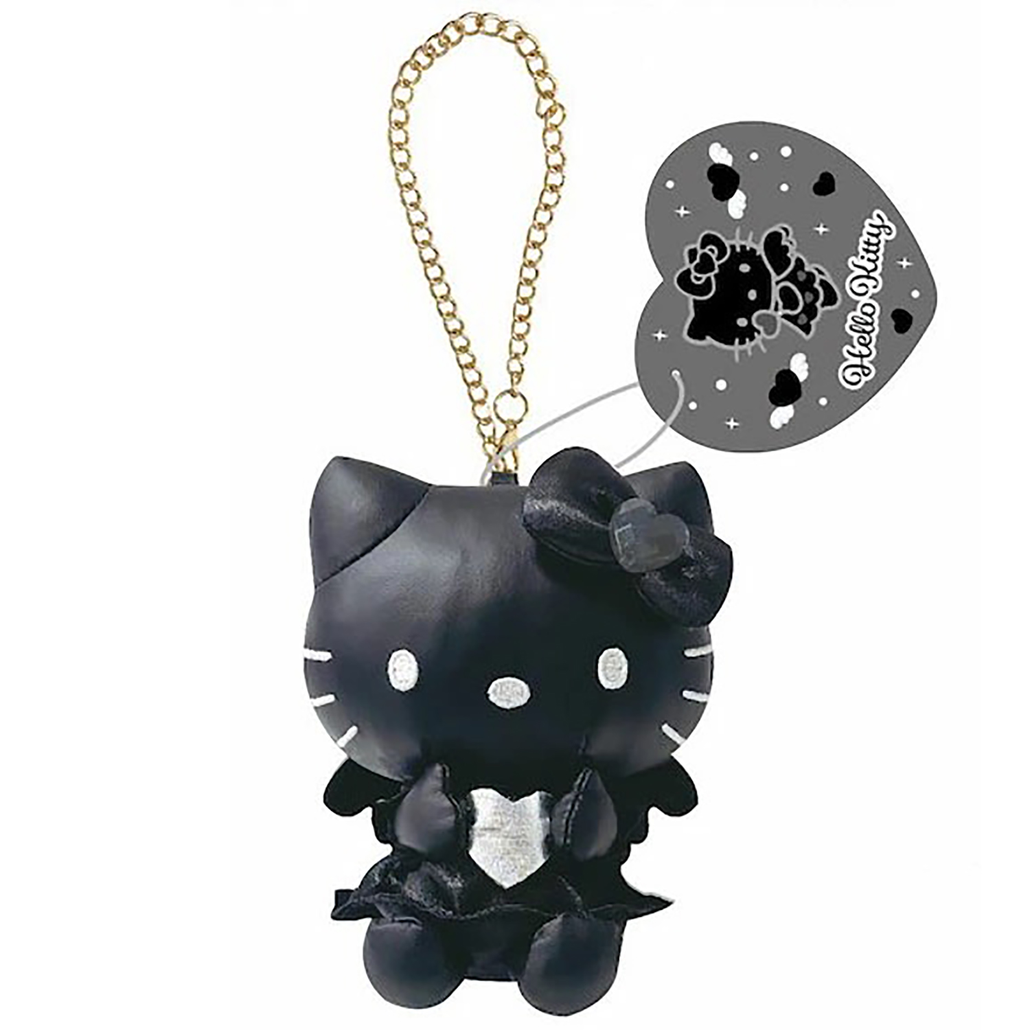 Sanrio - 公仔掛飾 (黑色合成皮革Hello Kitty款)
