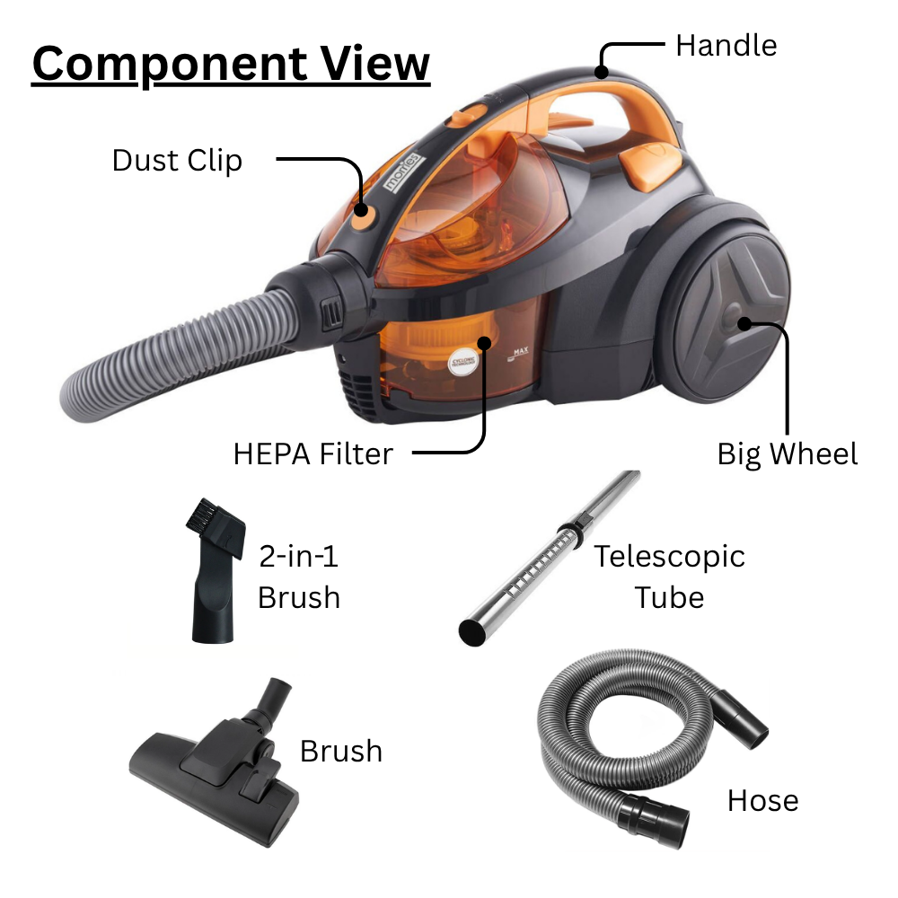 Morries 2000W High Suction Vacuum Cleaner With 2L Huge Dust Capacity MS8025VC UE