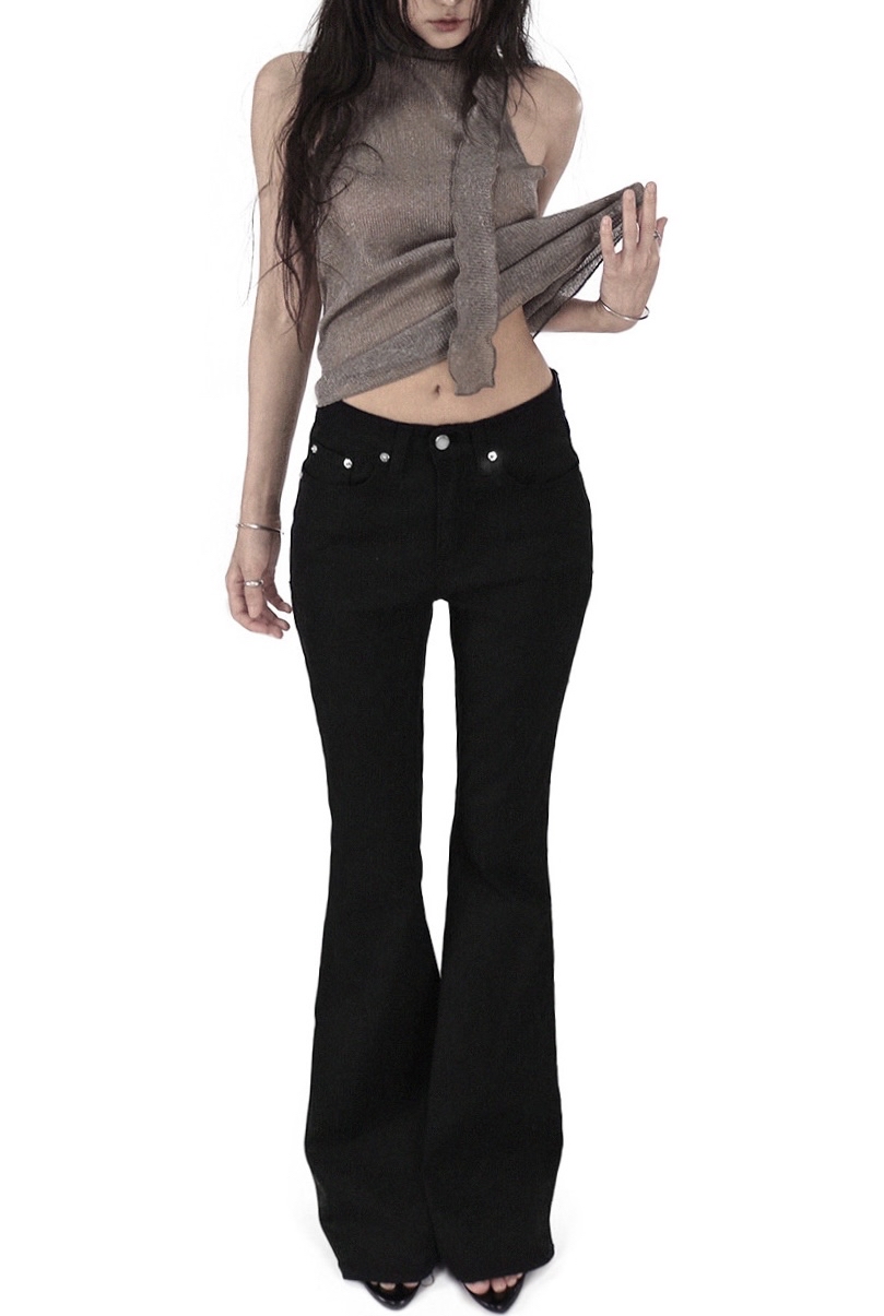 Studded Flap Pocket Bootcut Pants