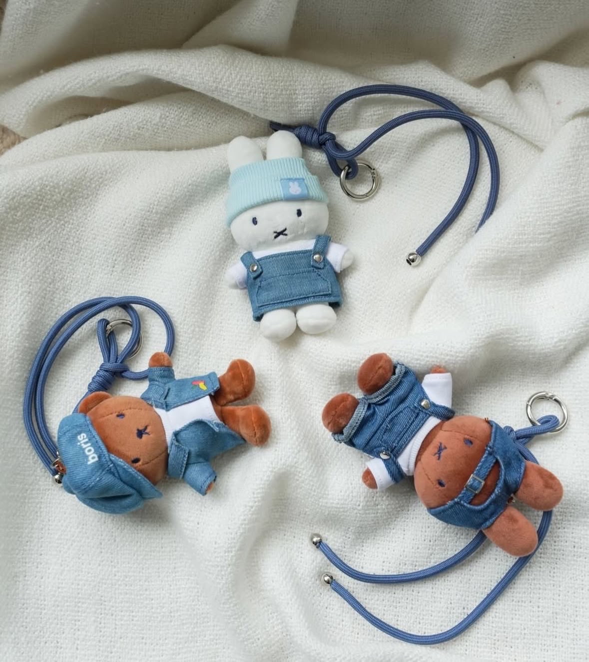 韓國直送 Miffy 韓國首爾限定 Denim牛仔布公仔掛件