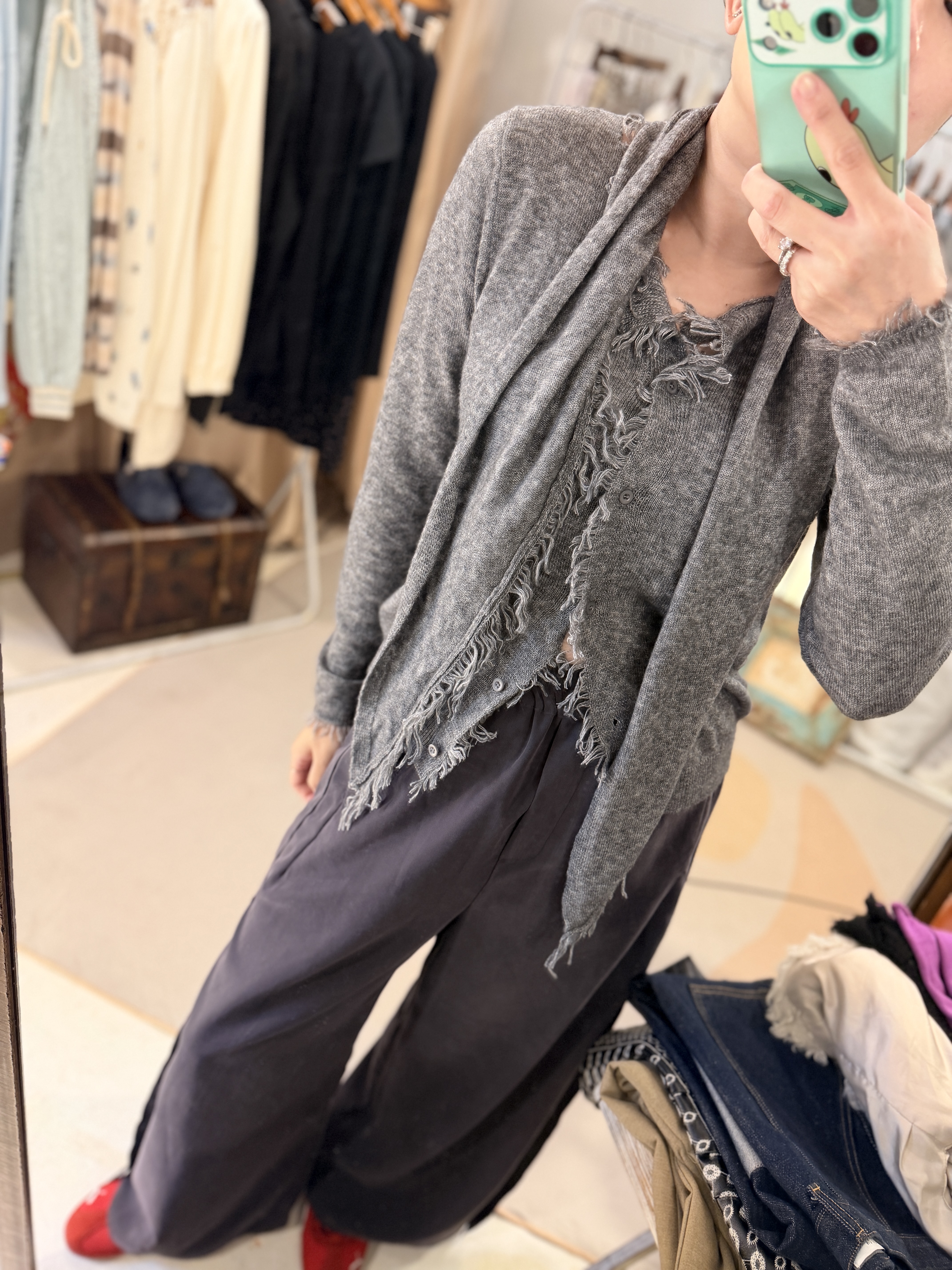 Fringe cardigan set