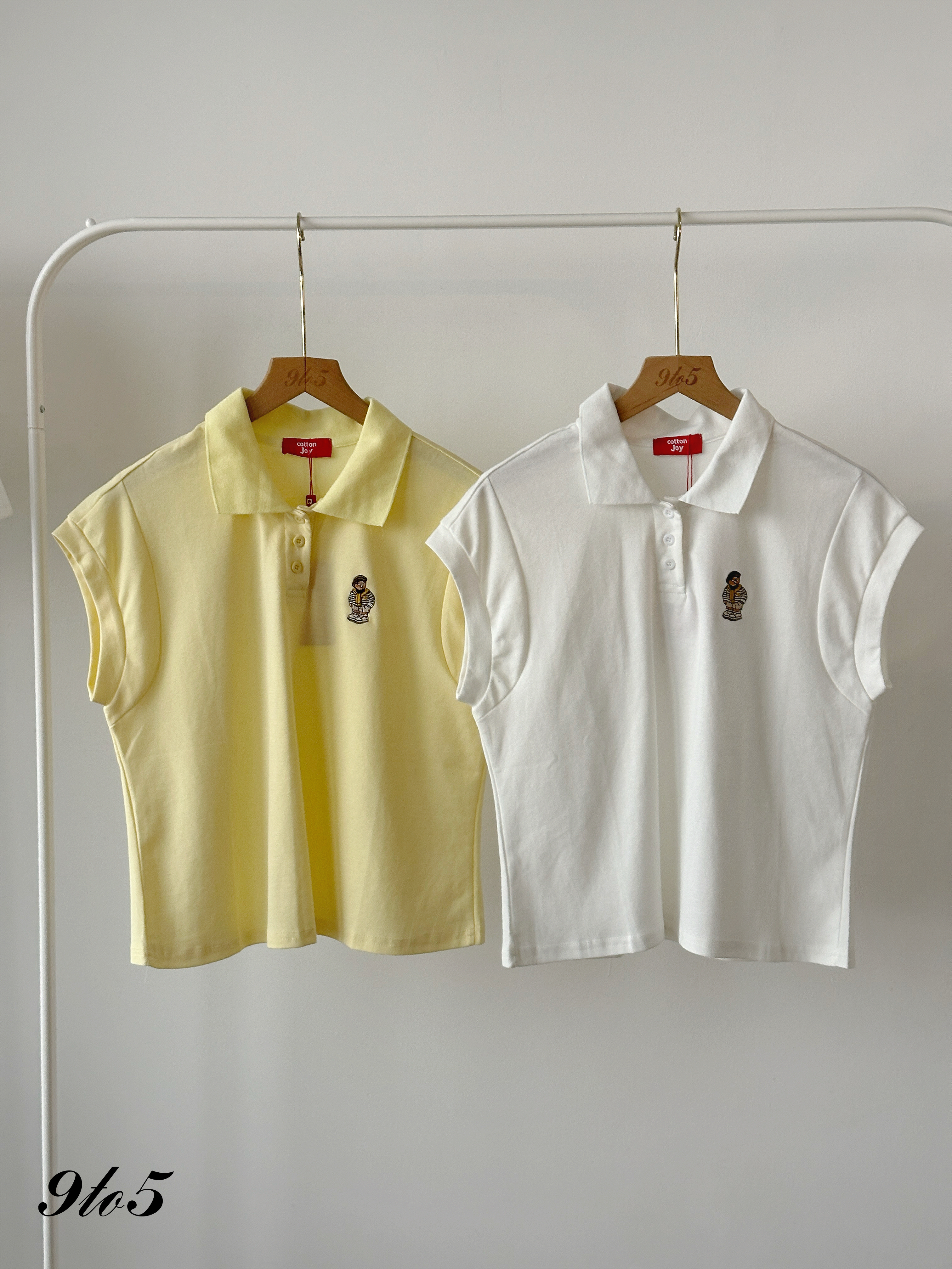 T4441 Embroidery Bear Polo Top - 5 Colors 