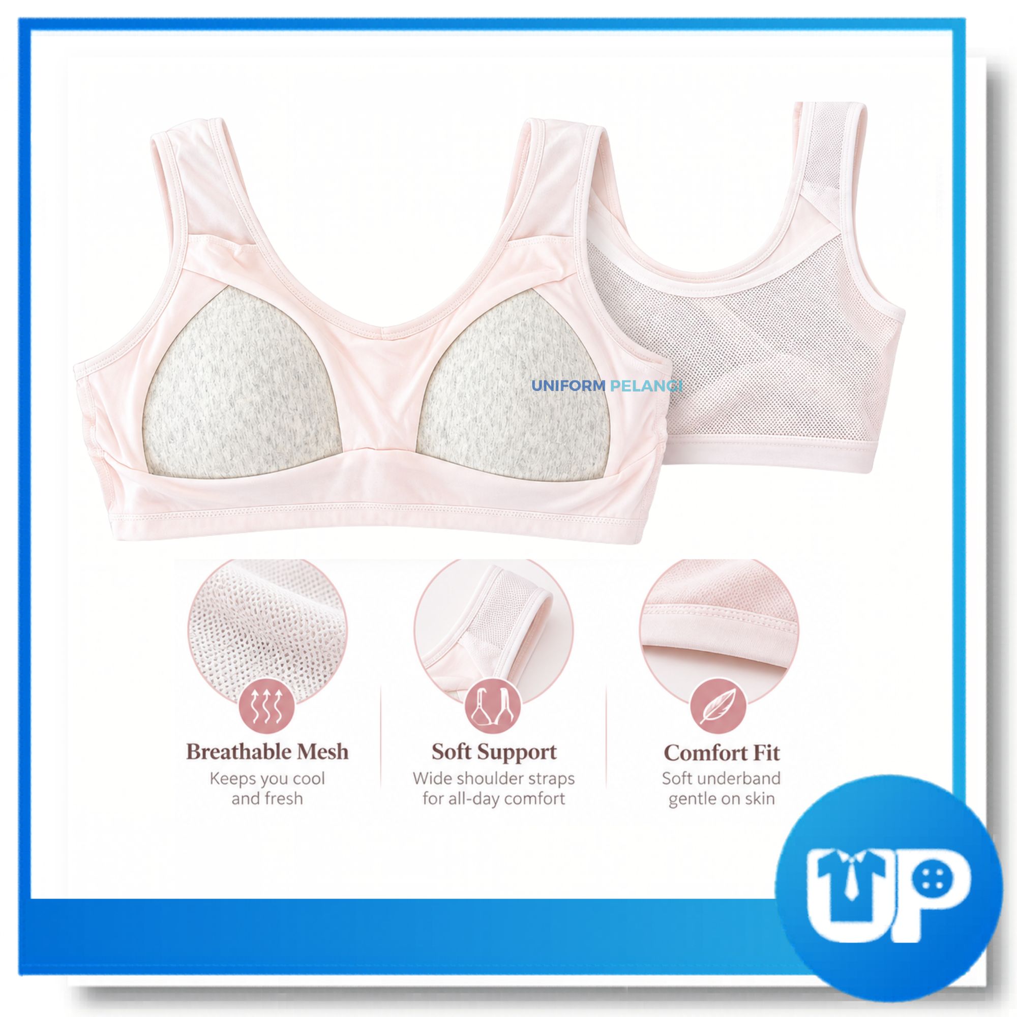  Teenage Girls Cotton Bra Underwear with Chest Pad Student Comfortable Vest Running Sports Kids Girls Bras