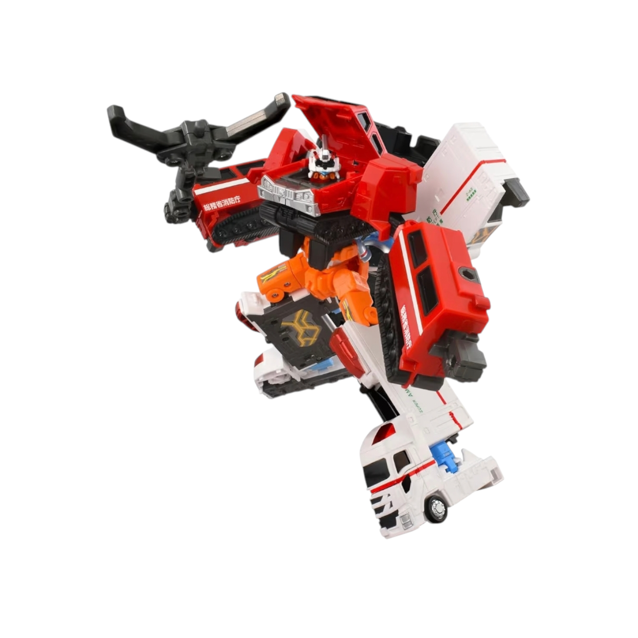 Takara Tomy Tomica 特裝勇者救援機械人變形合體DX套裝 消防車救護車機械人 男孩變形機械玩具禮物