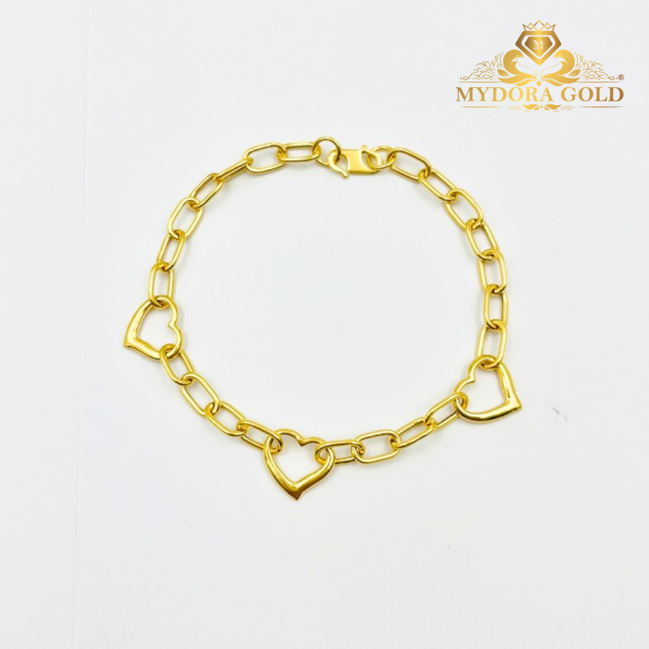 MYDORA Rantai Tangan Mini Paper Clip Mad love | Emas 916/22k