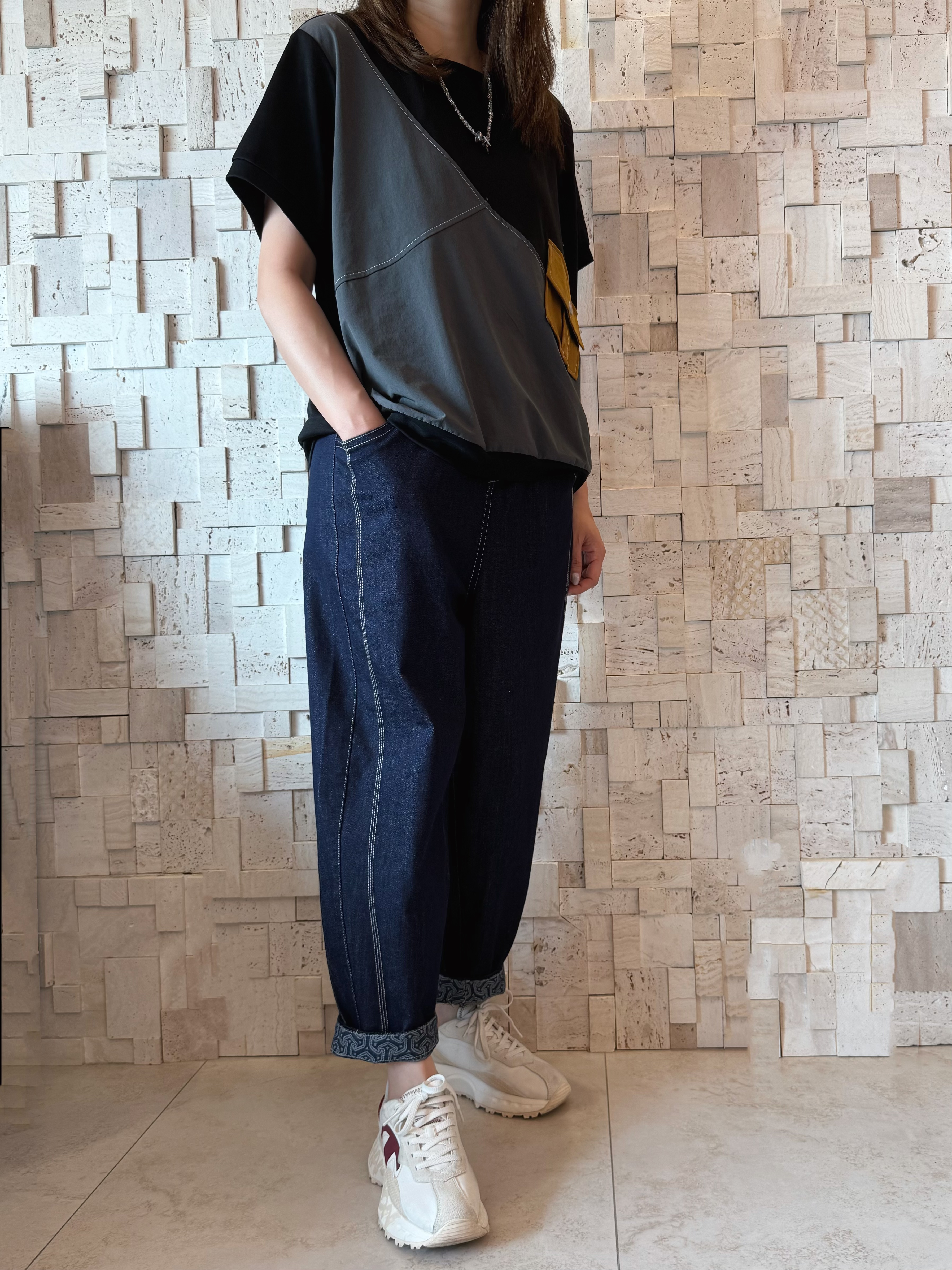 #2089 撞色拼布Top