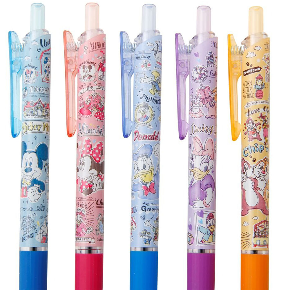 現貨｜【日本 Disney Store 限定】一套5枝 Mickey & Friends 米奇與朋友 日本製 Pentel Vicuna Feel 0.5mm 黑色 原子筆 053441