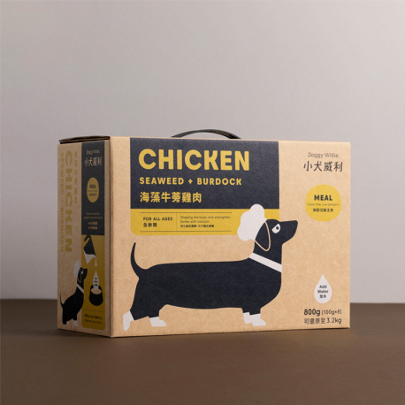 小犬威利｜無穀主食系列 - 海藻牛蒡雞肉熟食凍乾