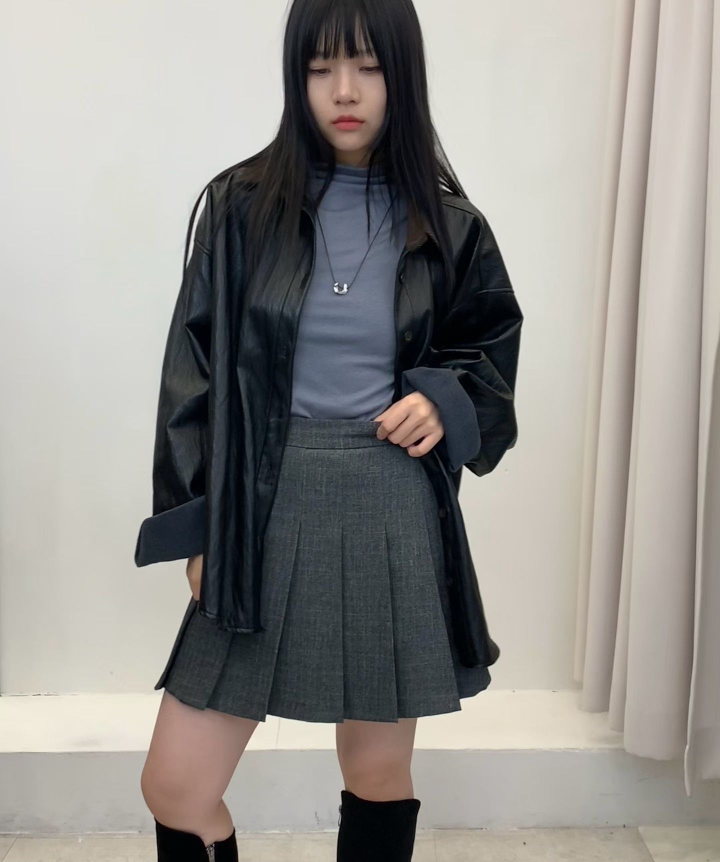 TOP20_12A 天絲羊毛中袖小企領打底 (5色)