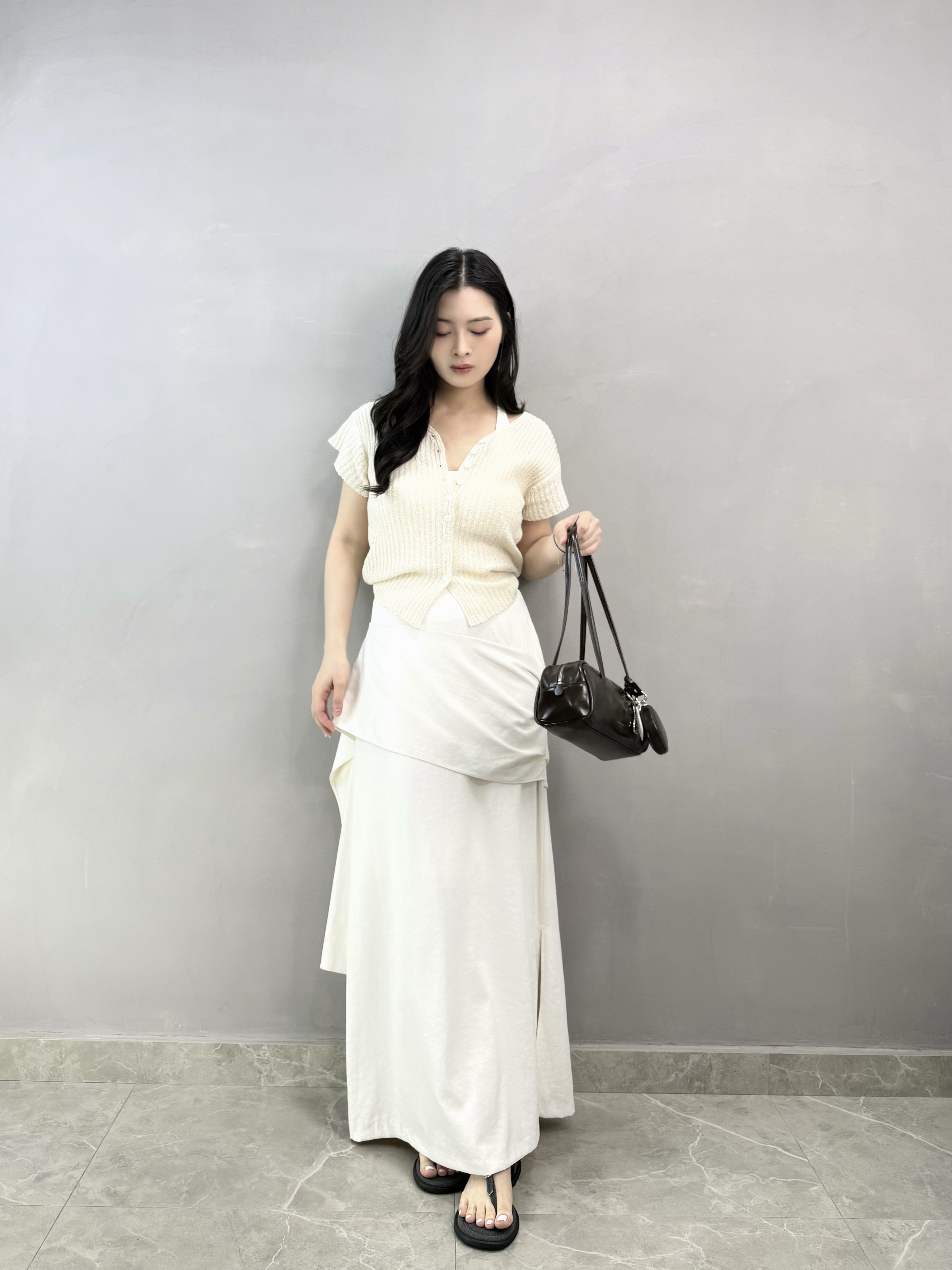 L77 設計感絲質裙