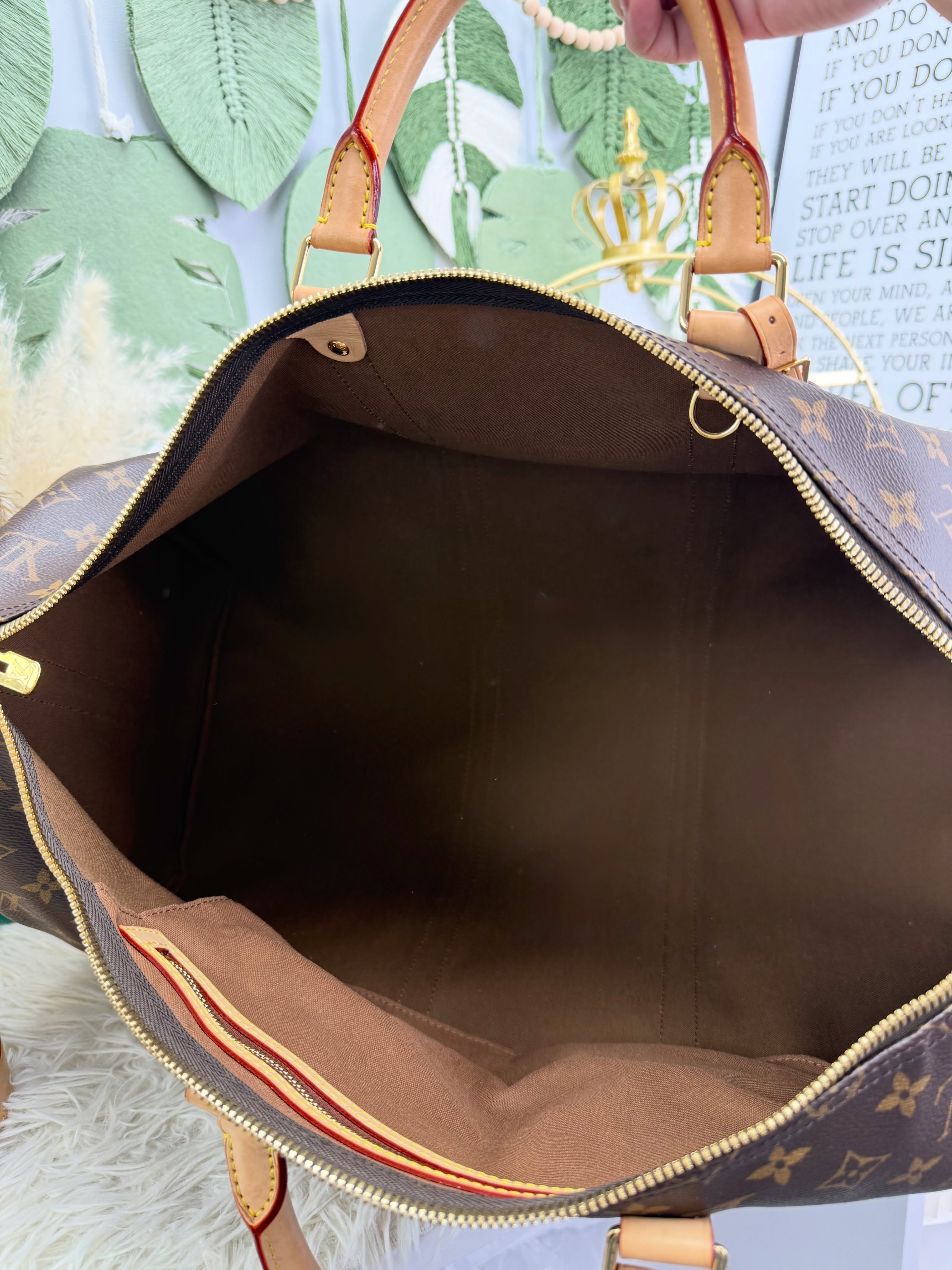 Lv👜 PRE OWNED 🛍️啡色老花keepall 50 🤎