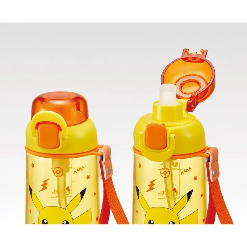 現貨🌸日本直送 |Skater Pokemon 比卡超/寵物小精靈兒童透明一鍵式吸管水瓶/水壺 [630ml]