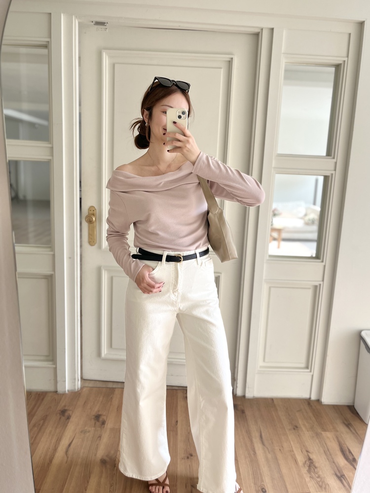 Muse Off Shoulder Drape Top (Dusty Pink)