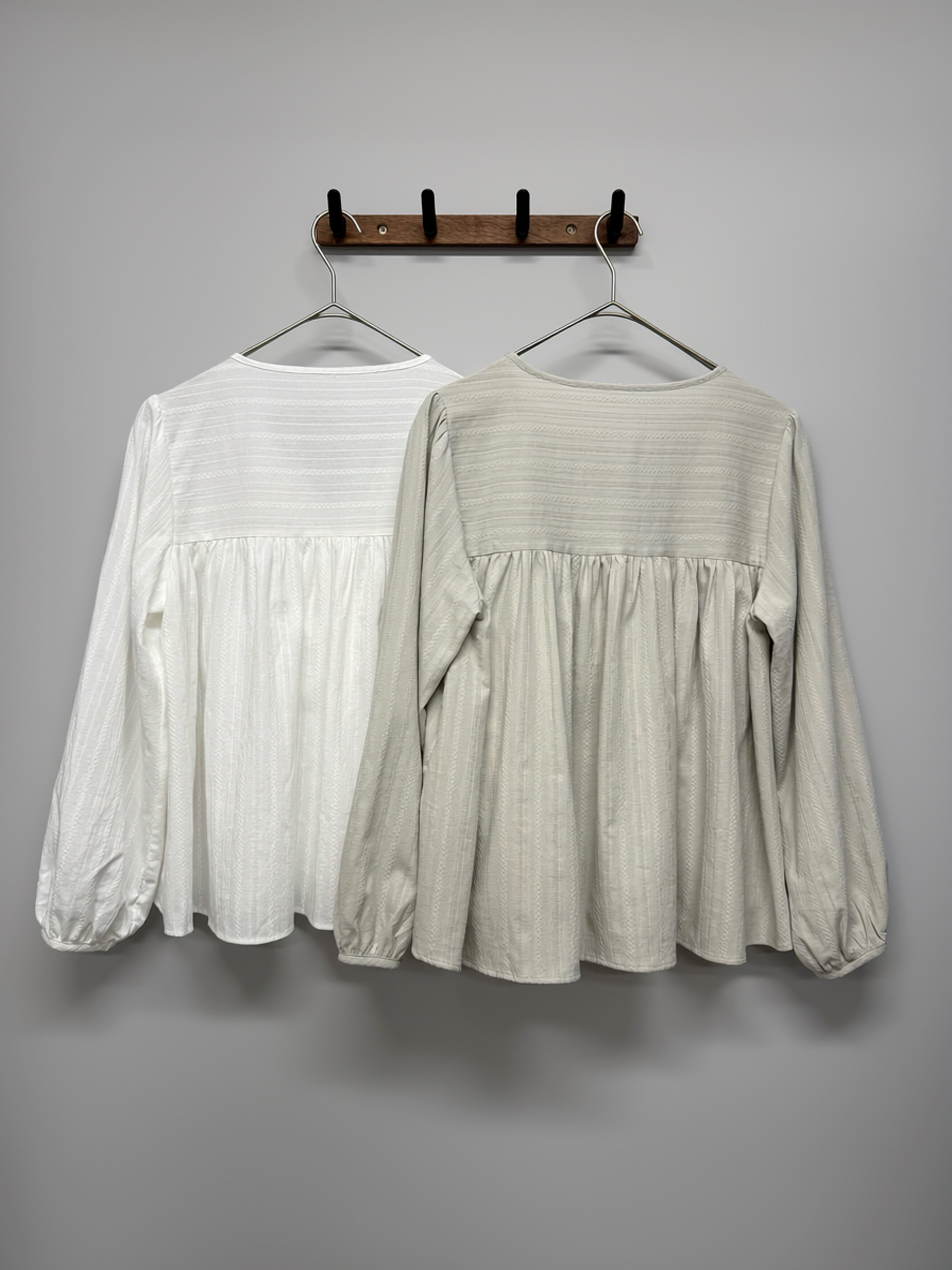 Ruched V-Neck Blouse #top155