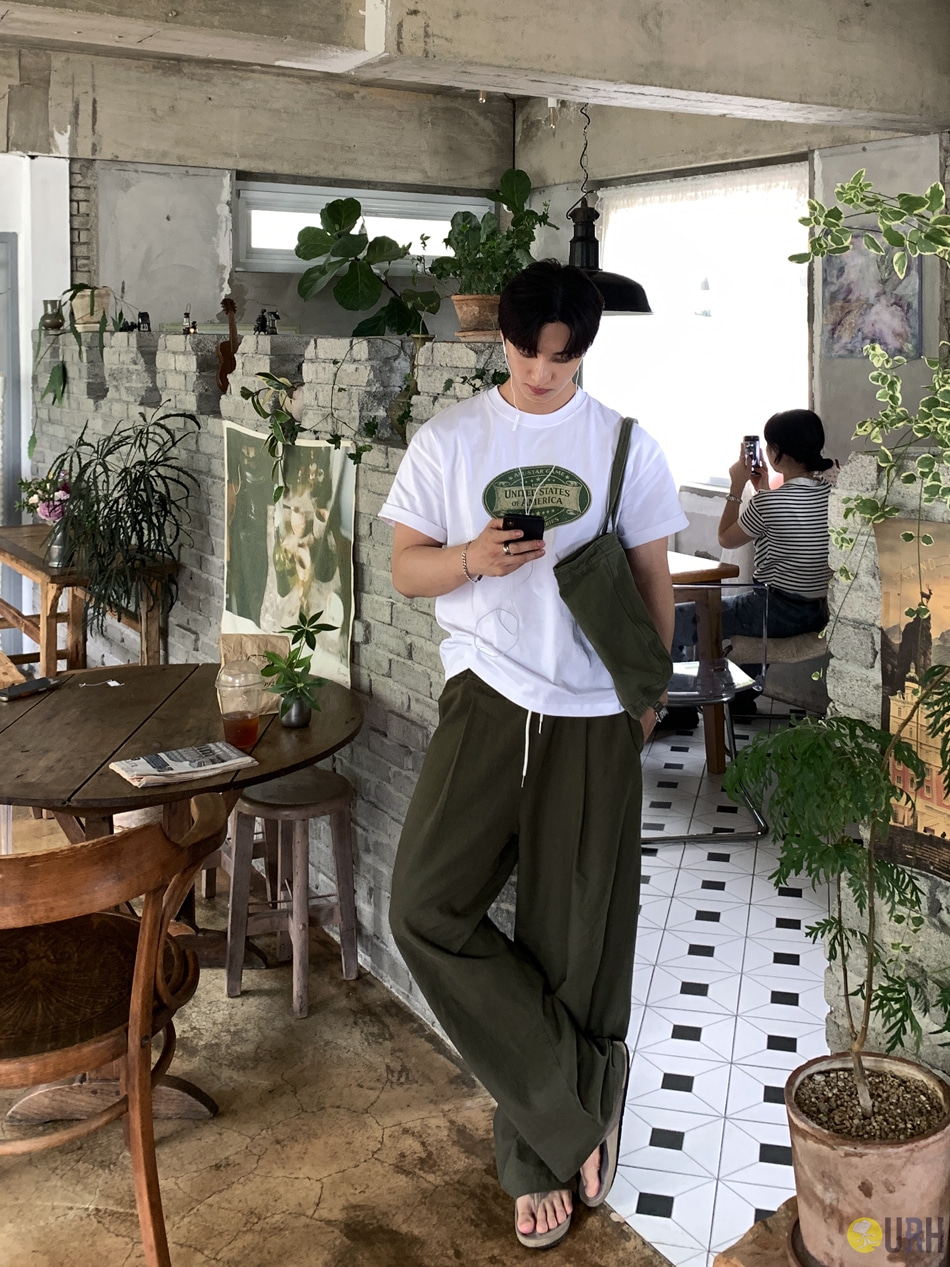 【100%保證韓國直送】America Vintage 復古盾牌圖案印花寬鬆短袖 Tee 👕 [4 color] RL115033