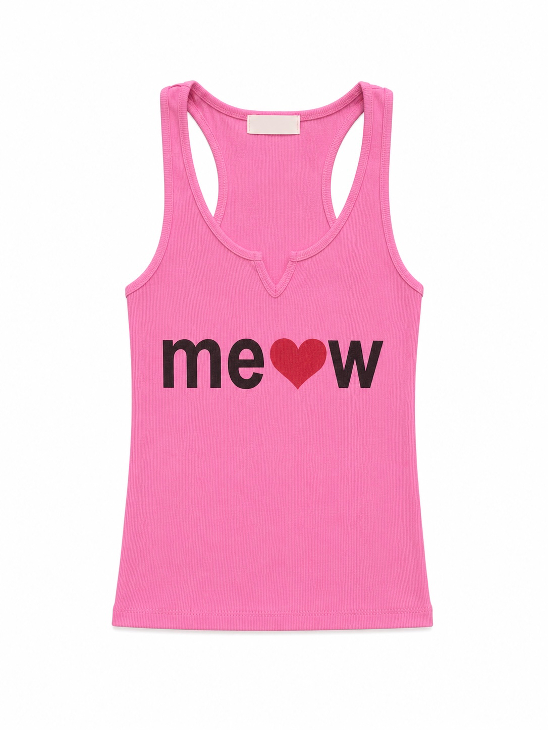 Ribbed Heart Graphic Tank Top