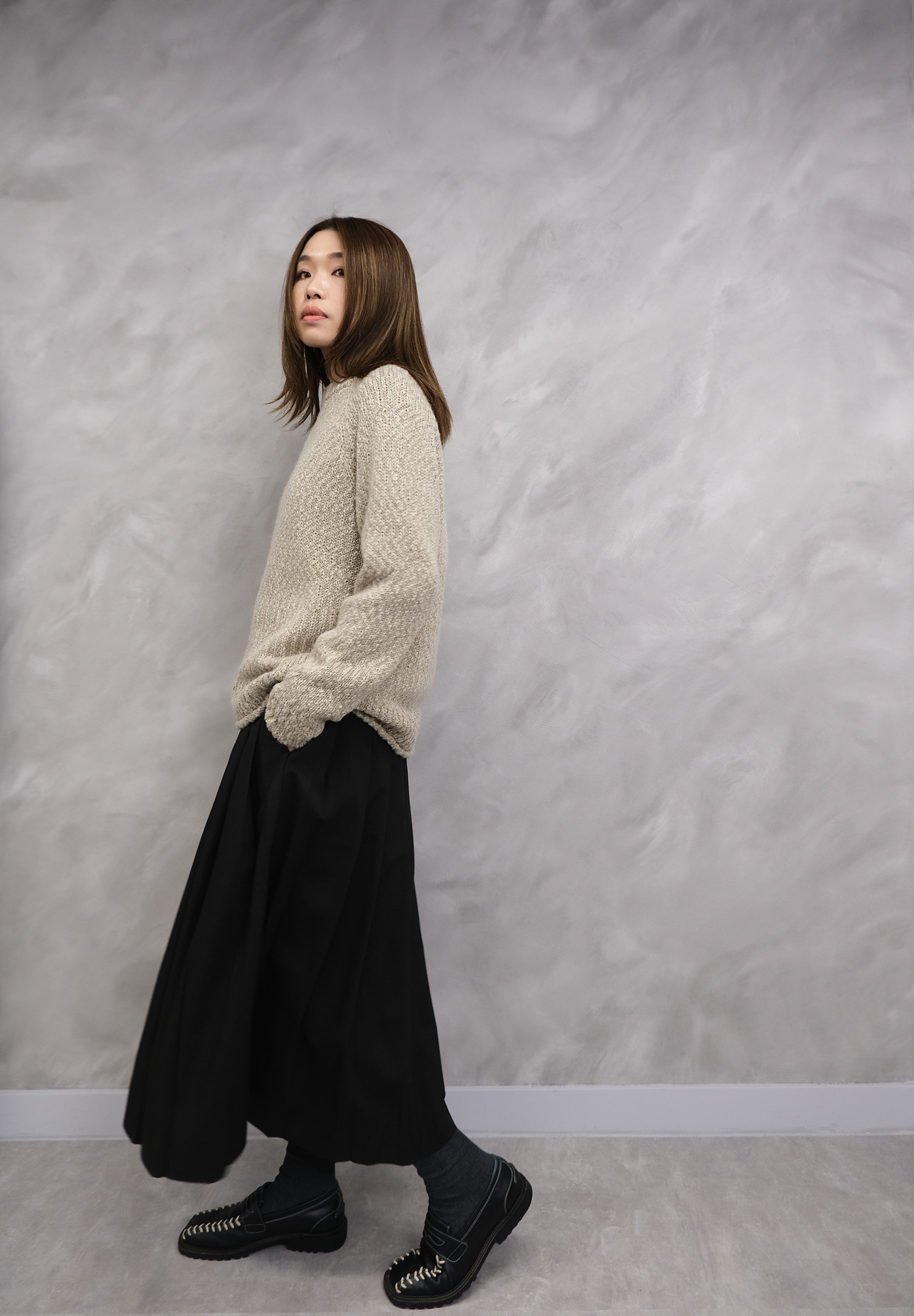 Pleated full skirt #sk24