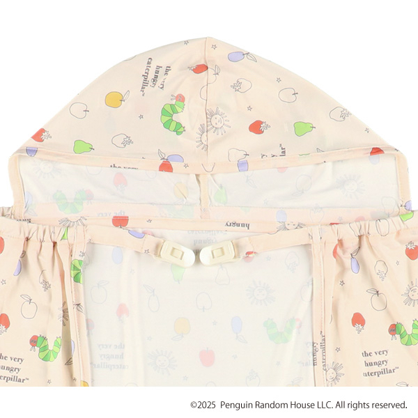 🇯🇵預訂 日本直送🇯🇵好餓的毛毛蟲印花涼爽材質孭帶嬰兒車連帽披肩斗篷