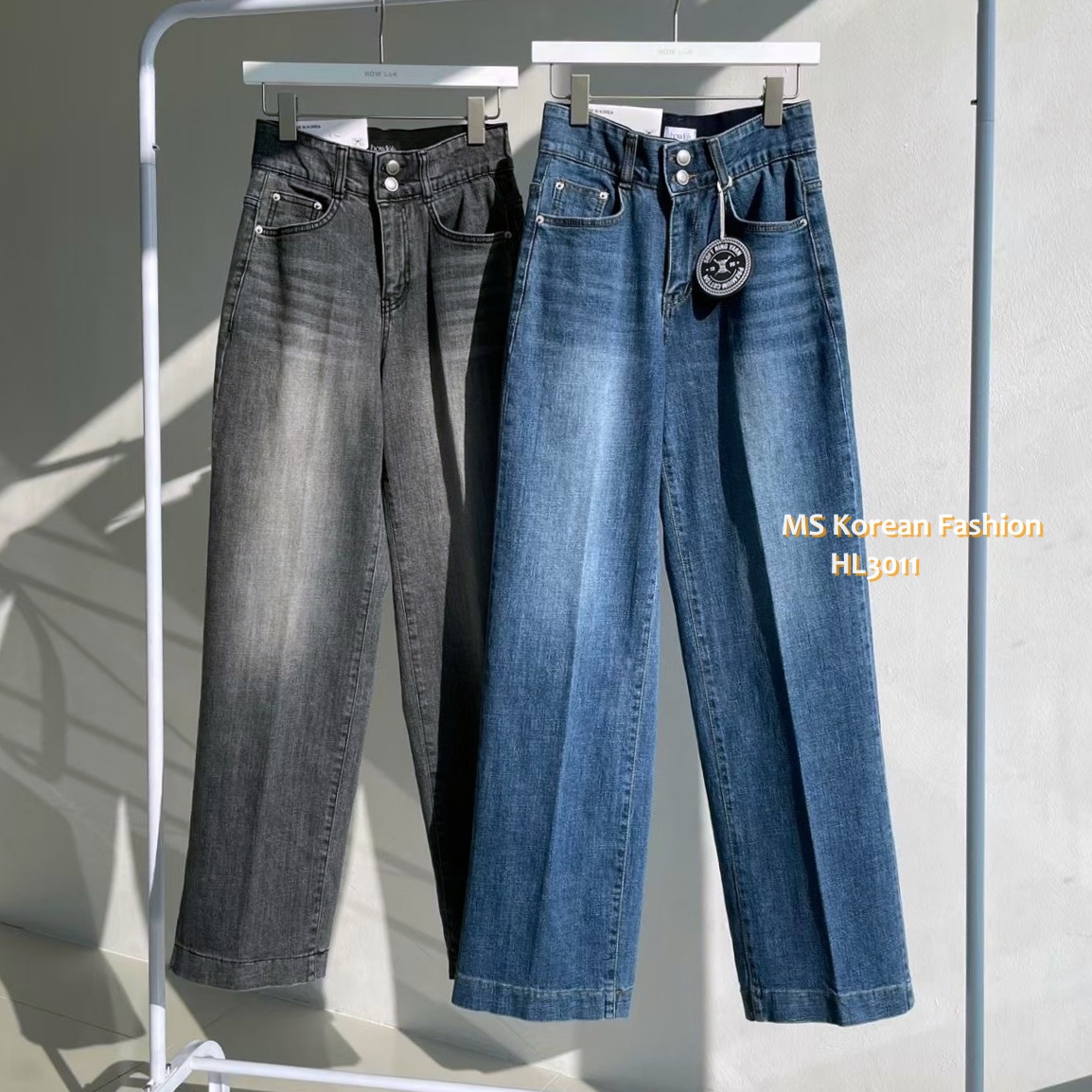 HL3011 韓國🌼Howluk春版雙鈕闊筒牛