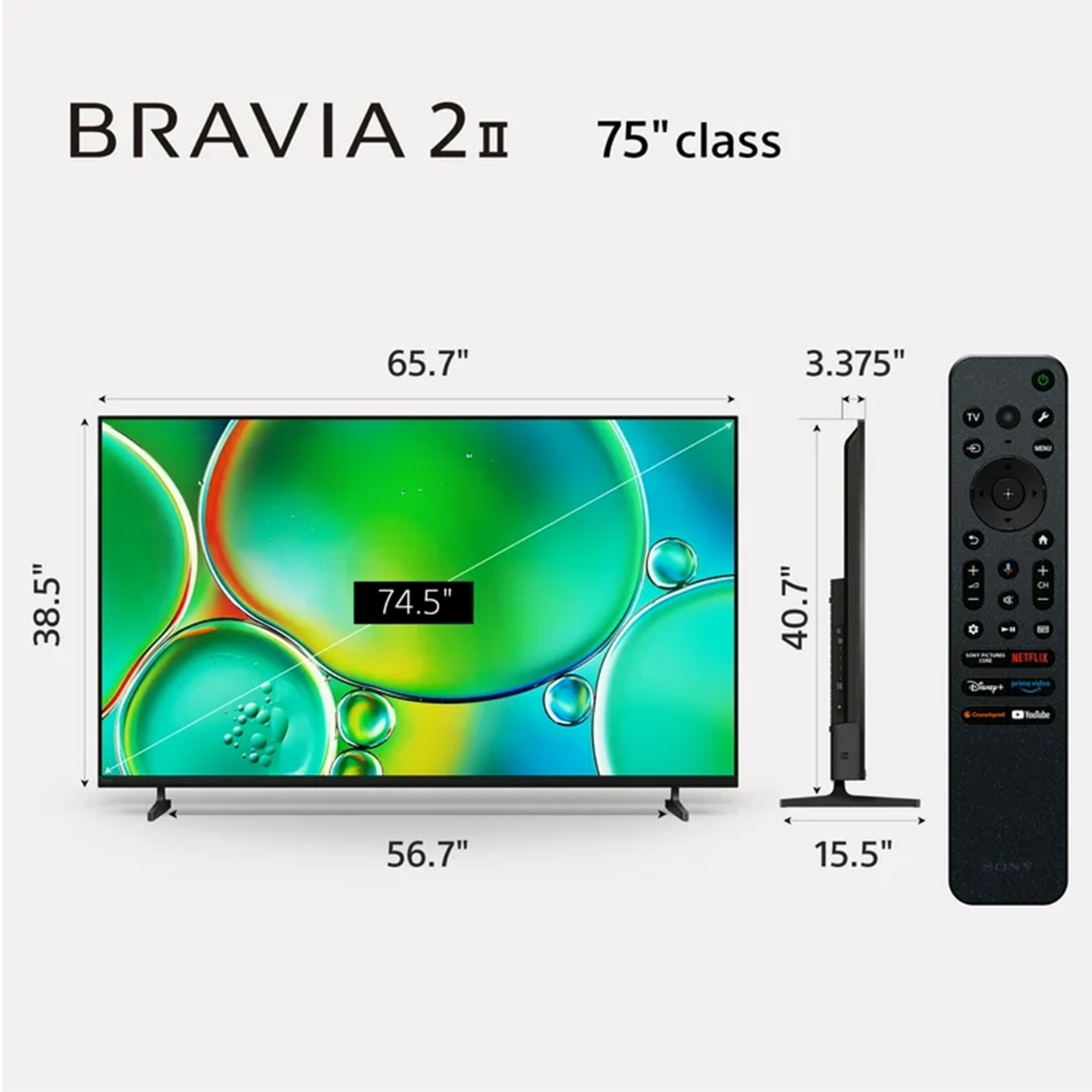 Sony 75" BRAVIA 2 4K HDR Google TV (K-75S20M2)