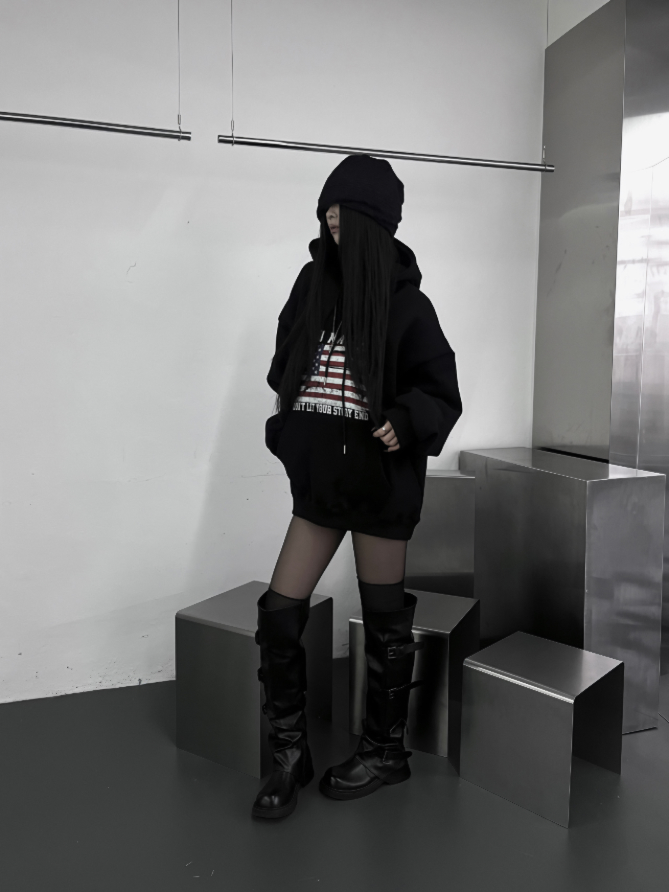 American Flag Oversized Hoodie(Unisex)