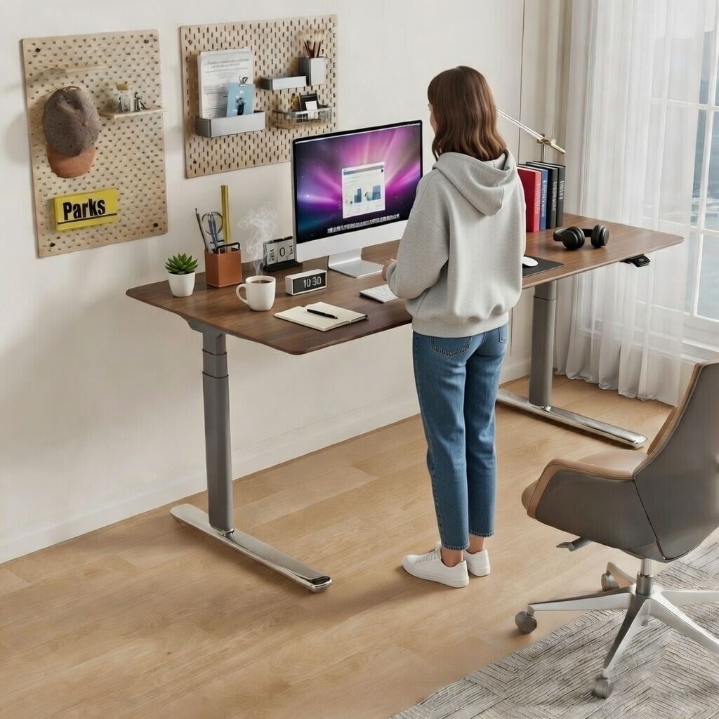 Owen Dual Motors Electric Standing Desk - Elliptical Shape Column