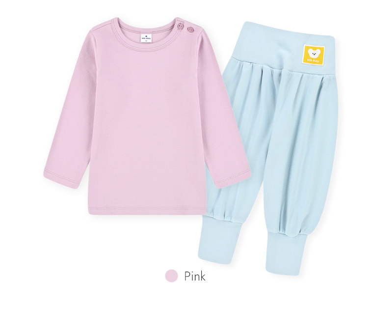 🌸預訂 韓國直送🌸🇰🇷Milk Baby兩色小熊標籤長袖包腹家居服上下套裝