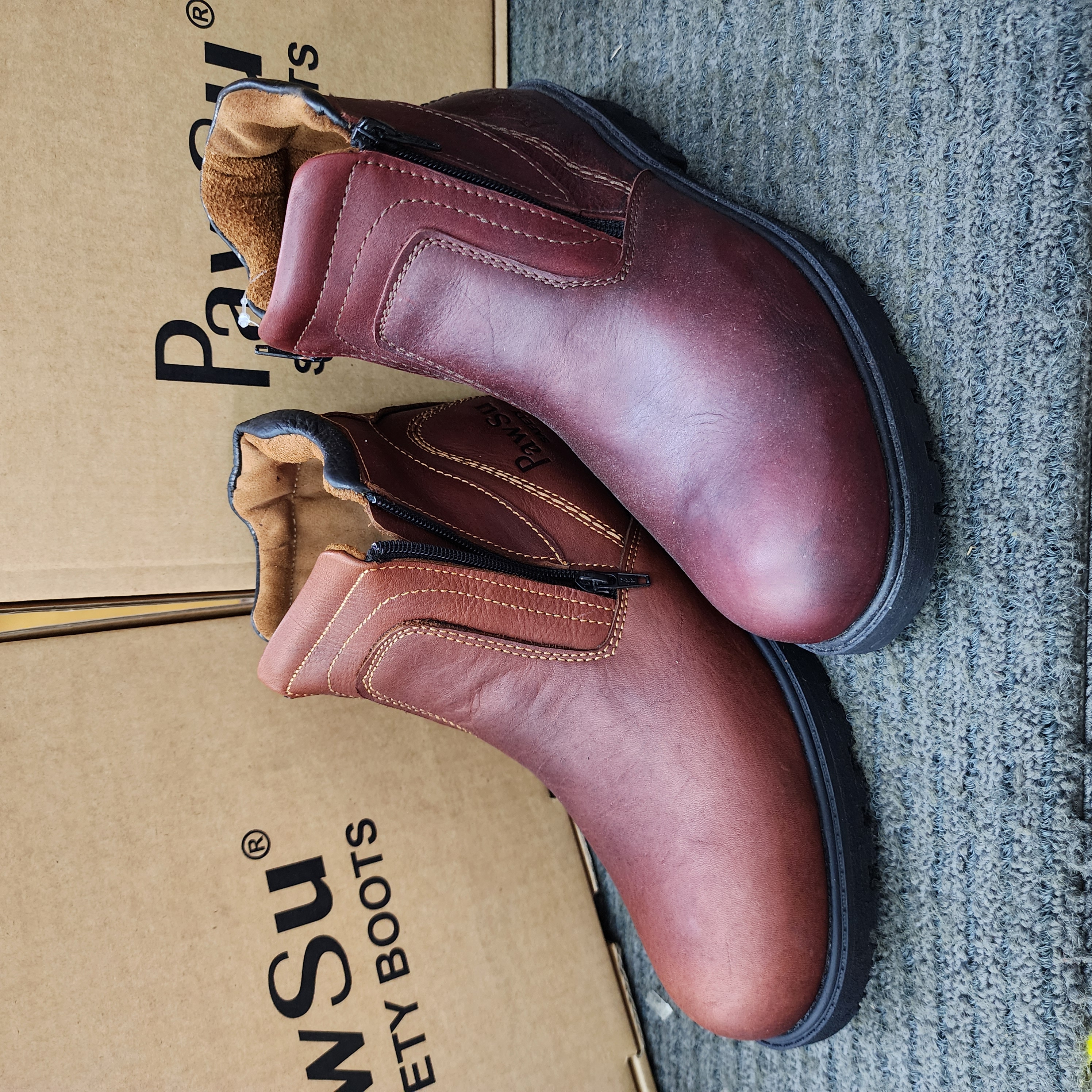 PAWSU MEN'S SAFETY BOOT / STEEL TOE PLATE HEAVY DUTY SAFETY BOOT / KASUT KERJA LELAKI PS902 SERIES ZIP-ON SAFETY Kasut Keselamatan Lelaki Kerja Lasak Zip