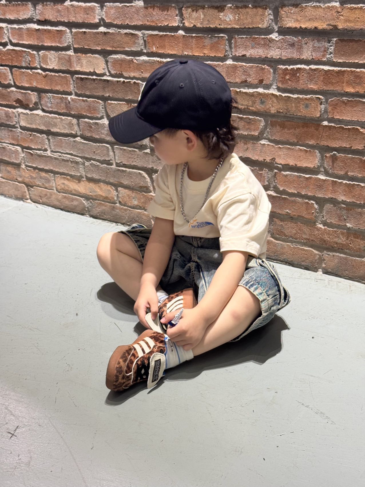 0642  親子❤️ TNF露營短袖+迷彩/牛仔褲